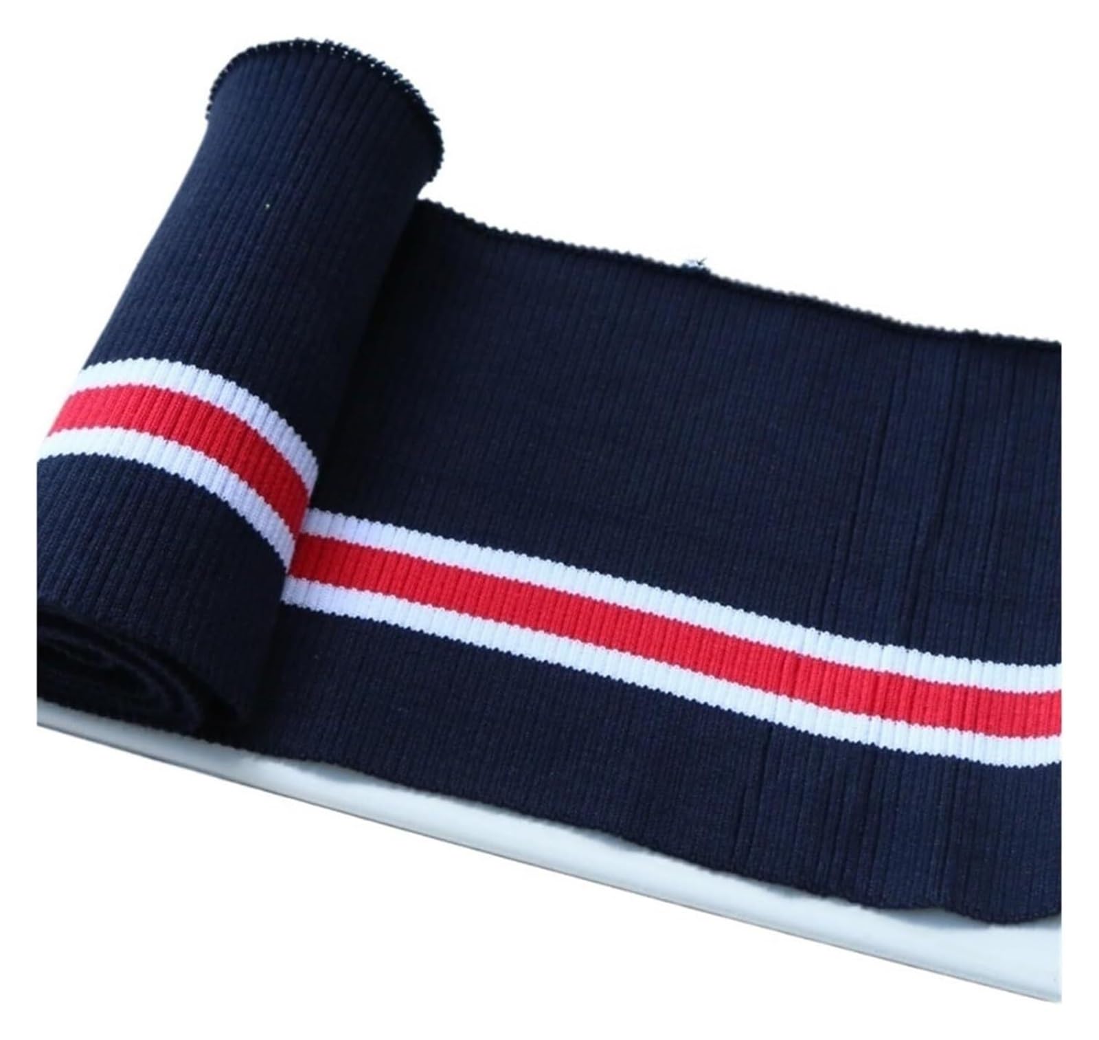 Rib Knit Cuff, Elastic Ribbed Cuffs Multicolor 80cm x 15cm(Dark Blue)