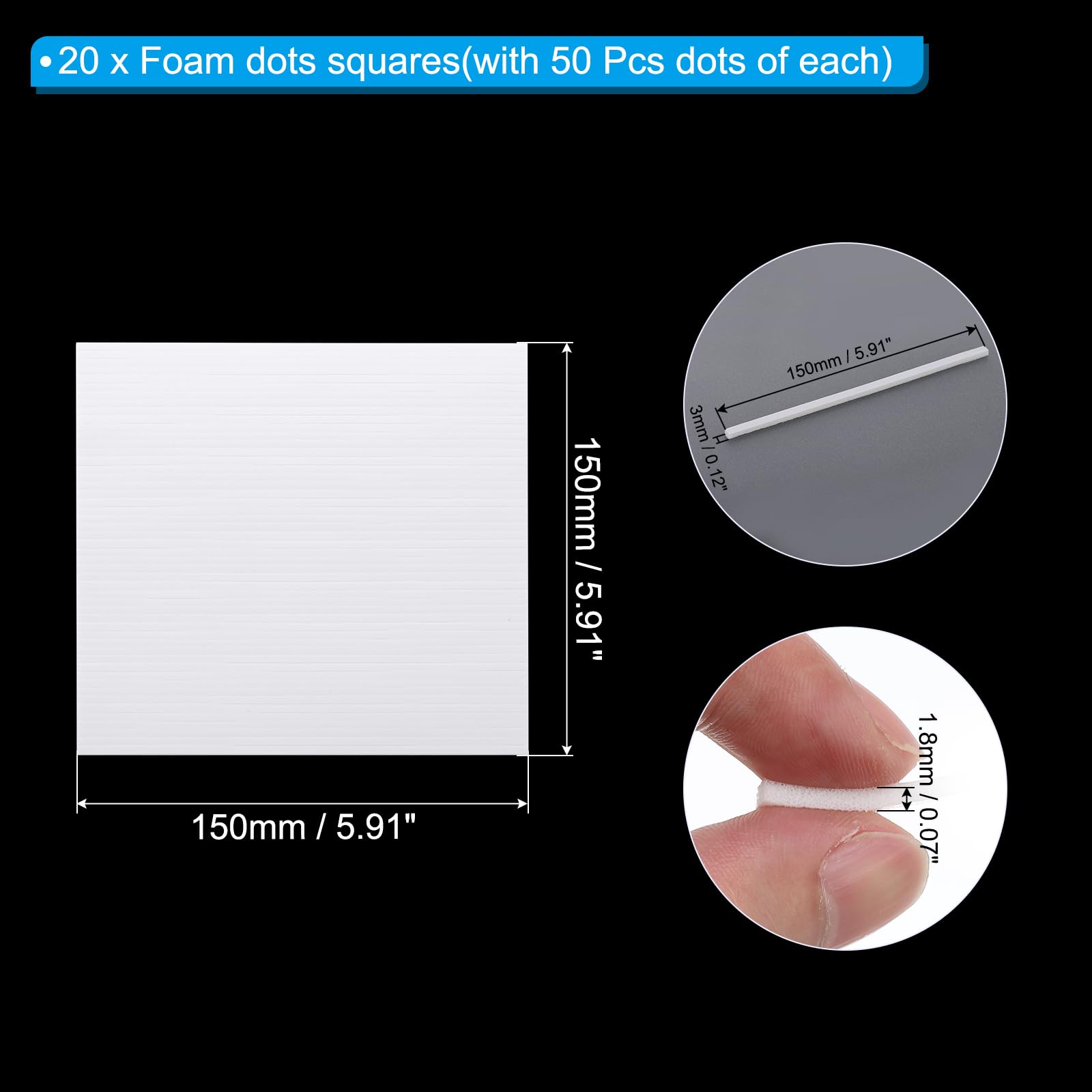 24 Sheets Double Sided Sticky Foam Sheets – 3D Adhesive For Scrapbooking, Cards, Crafts