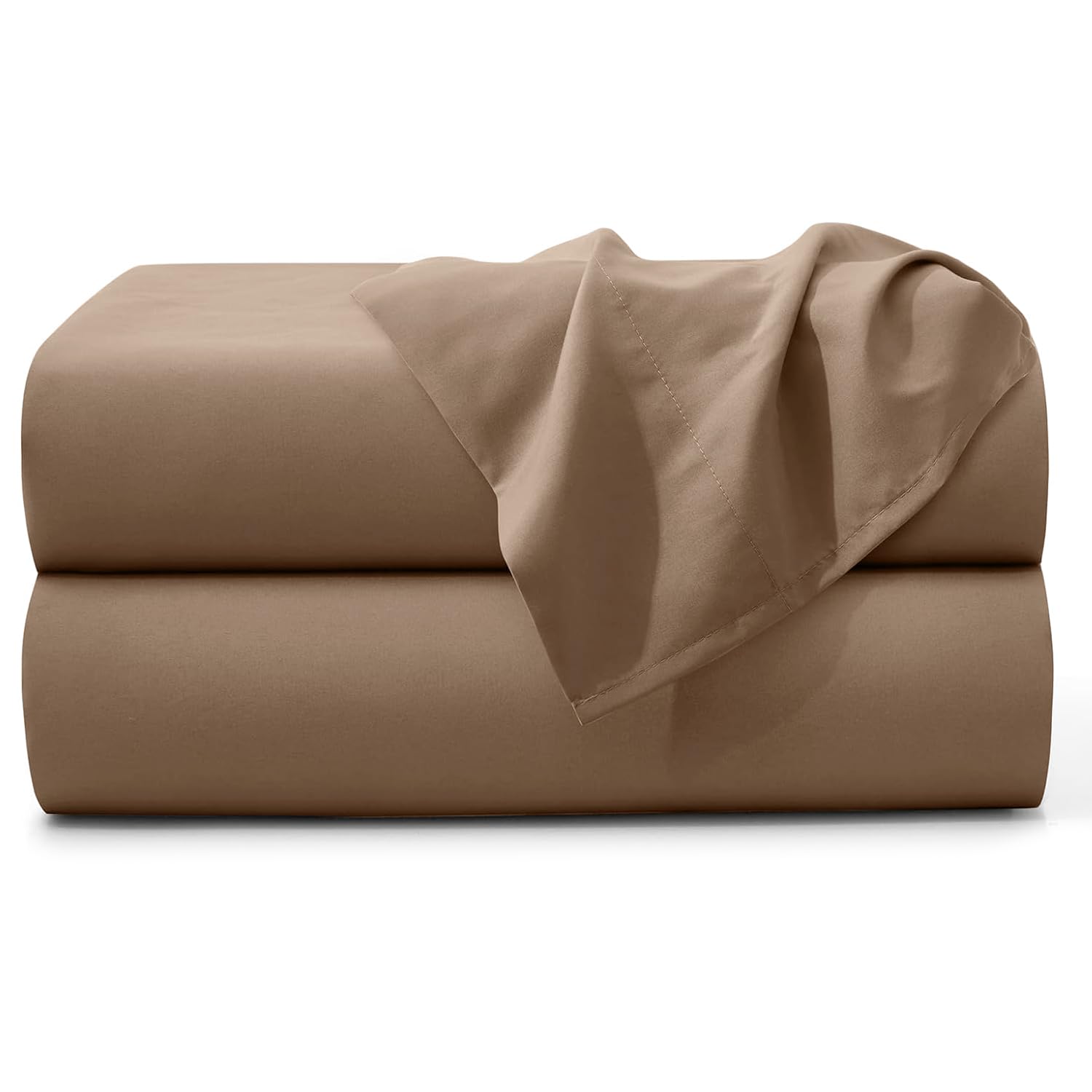 Moonlight20015 Beige Flat Sheet 100% Egyptian Cotton Bed Sheets 200 Thread Count Hotel Quality - Breathable And Wrinkle Resistant Non Iron Top Sheet (, Super King [2 Pack])