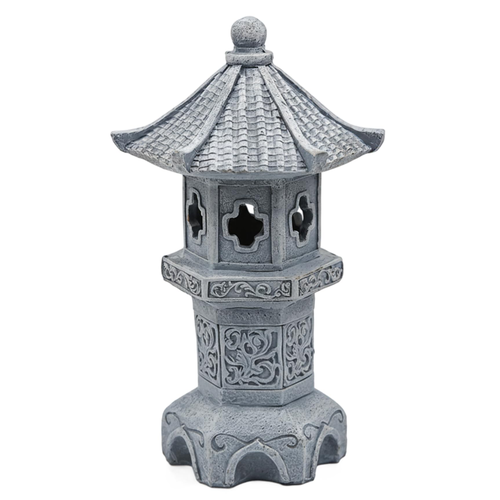 Hotainoys Style4 Pagoda Garden Statue, Resin Solar Japanese Pagoda Lantern, Decorative Zen Garden Landscape For Yard Patio Lawn, Statue