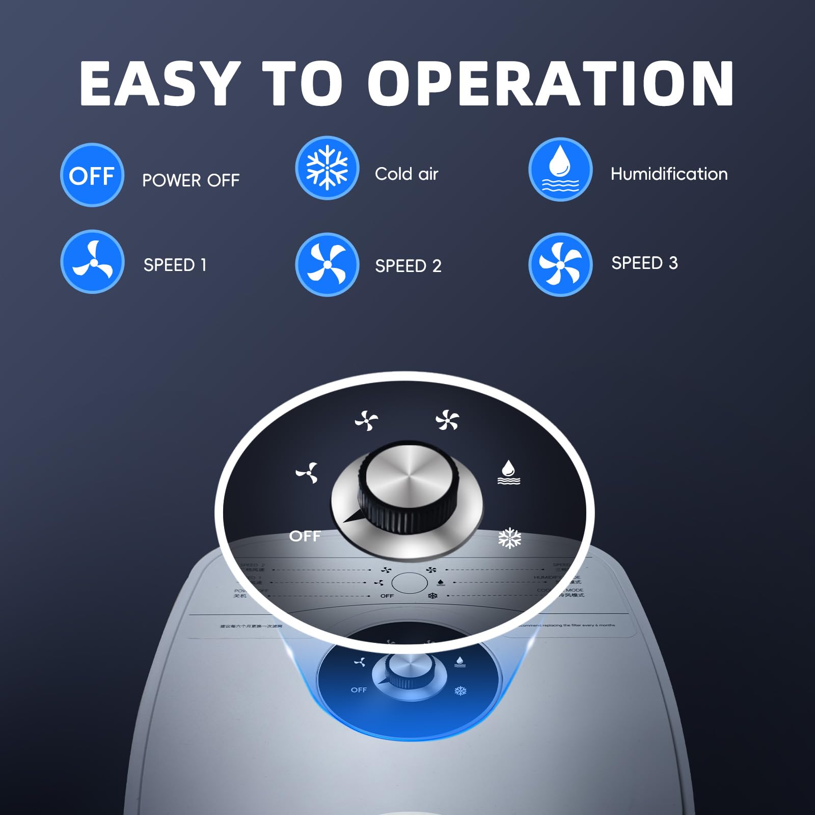 Air Purifiers for Home Covers Up to 1100 Ft², H13 HEPA Double-Sided Air Filter Purifier for Pets With Cooling and Humidifying Function,Air Cleaner for Dust, Smoke, Pet Hair