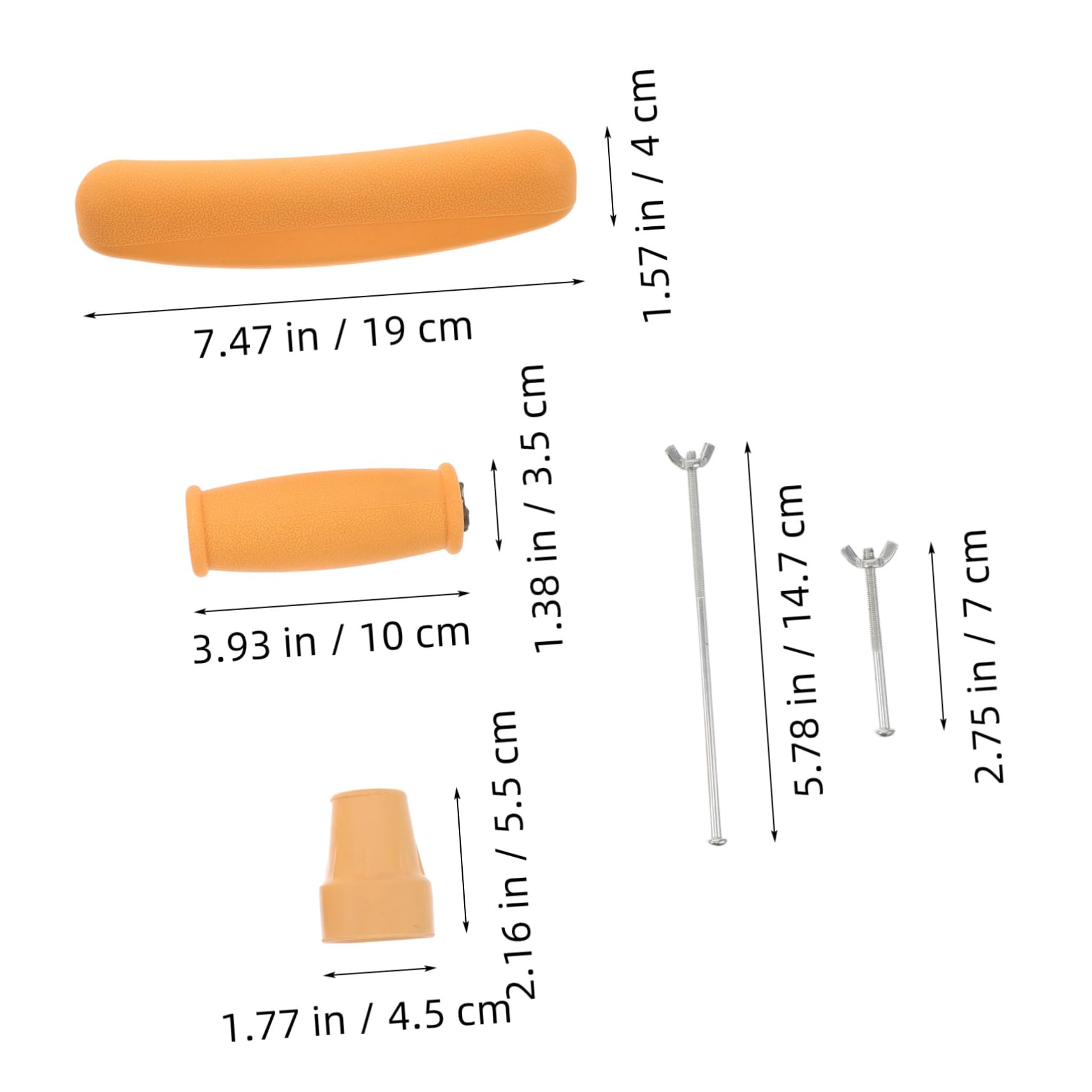 Homoyoyo Empuñaduras para Muletas Almohadilla Muletas Antideslizante, Repuesto de Goma y Metal para Bastón y Andador, 1 Set | Repuesto para Bastón y Andador, Diseño Ergonómico, Conjunto Metal, Ajuste Versátil