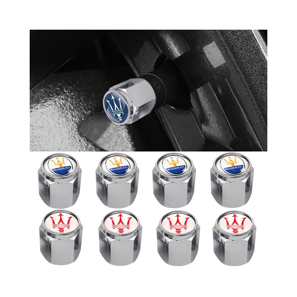 4x Auto Ventilkappen Für Maserati Ghibli - Rote Staubschutzkappen Für Reifen