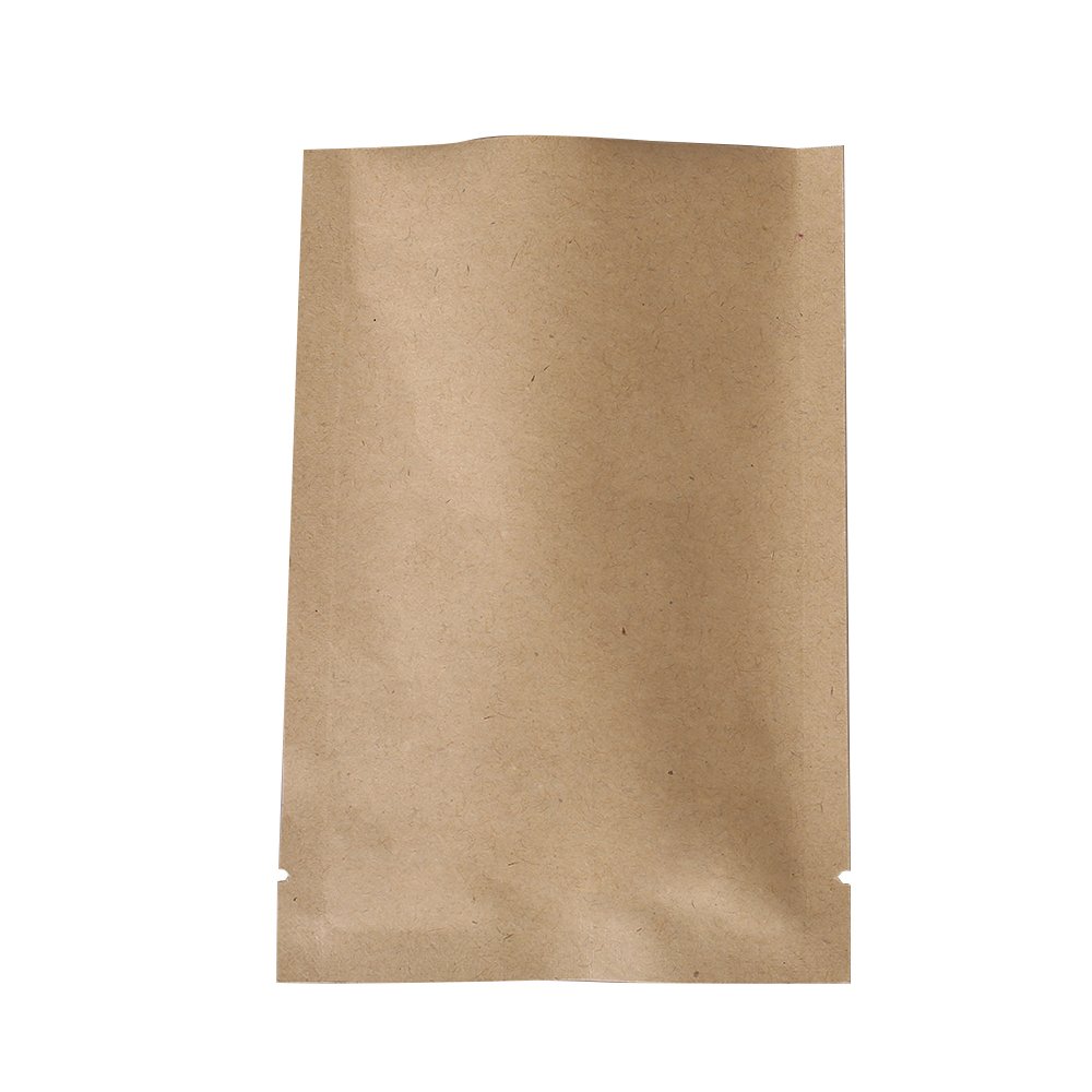 QQ Studio 100 PCS Metallic Mylar Foil Open Top Sealable Bags (7x10cm (2.7x3.9"), 100x Kraft)