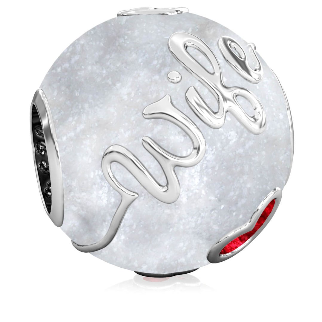 Authentic Bella Fascini Wife Family Bead Charm 925 Silver Fits