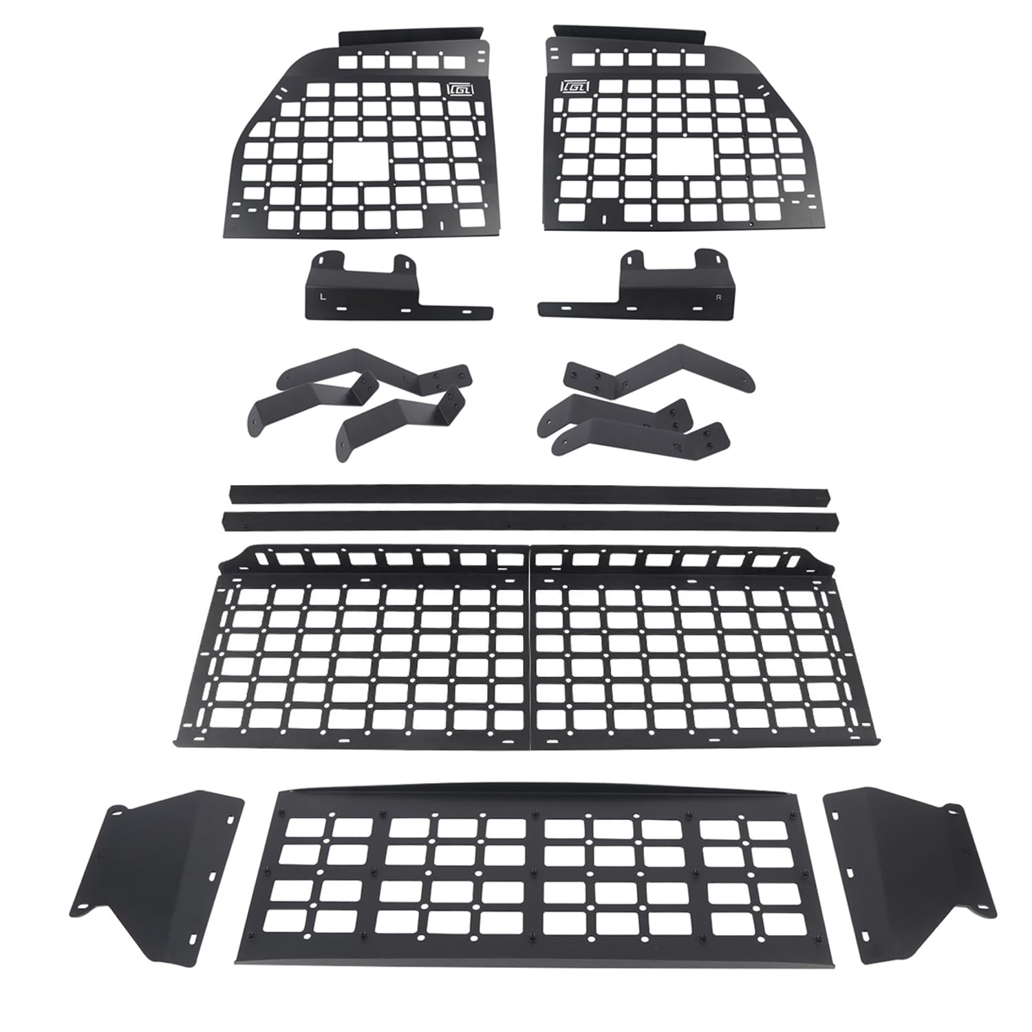 HIGH FLYING for Toyota Sequoia 2008-2022 Car Accessories Modular Storage Molle Panels System Trunk Shelf Luggage Storage Carrier Trunk Organizer Aluminum Alloy (Side Panels+Shelf+Roof Shelf)