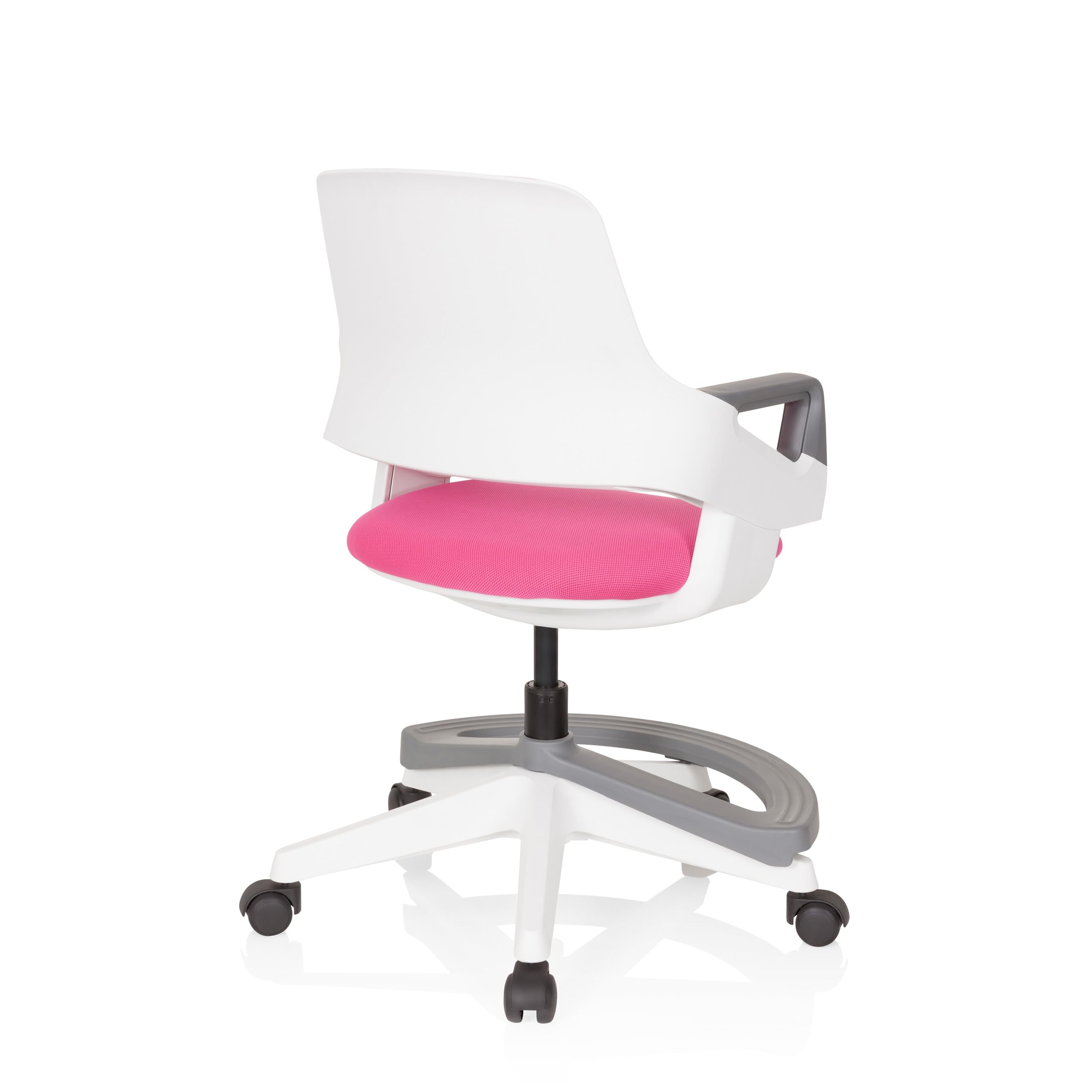 hjh OFFICE Kinder- & Jugendstuhl Kid Flex – Mitwachsender Drehstuhl mit Verstellbarer Rückenlehne, individuell anpassbar, 4–14 Jahre, Rosa