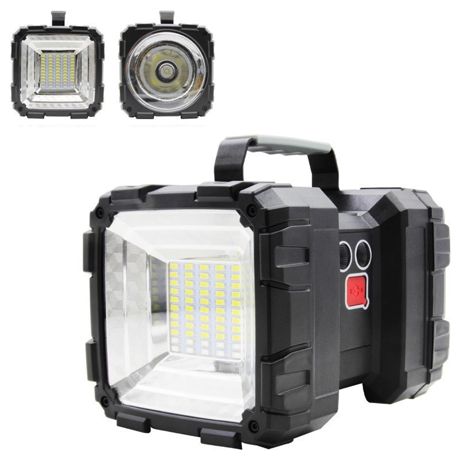 Linterna de Camping LED, Antorcha Recargable, Luz de Camping Linterna multifunción de 4800 mAh, Linterna LED Linterna de Mano Potente a Prueba de Agua, para Acampar, Uso en el Trabajo en casa black