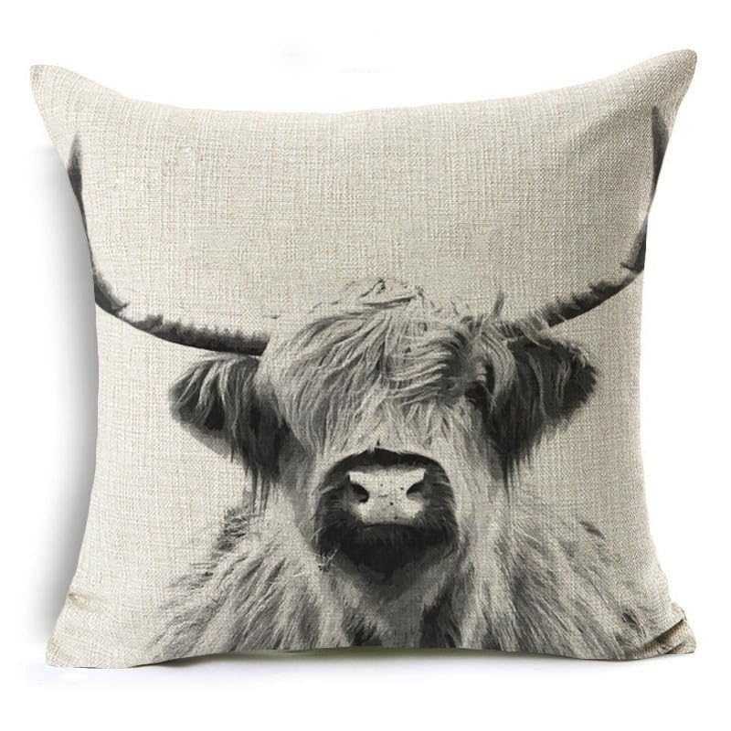 Bauernhof Kissenbezug Mit Kuh-Print - Rustikale Deko Für Wohnzimmer & Schlafzimmer