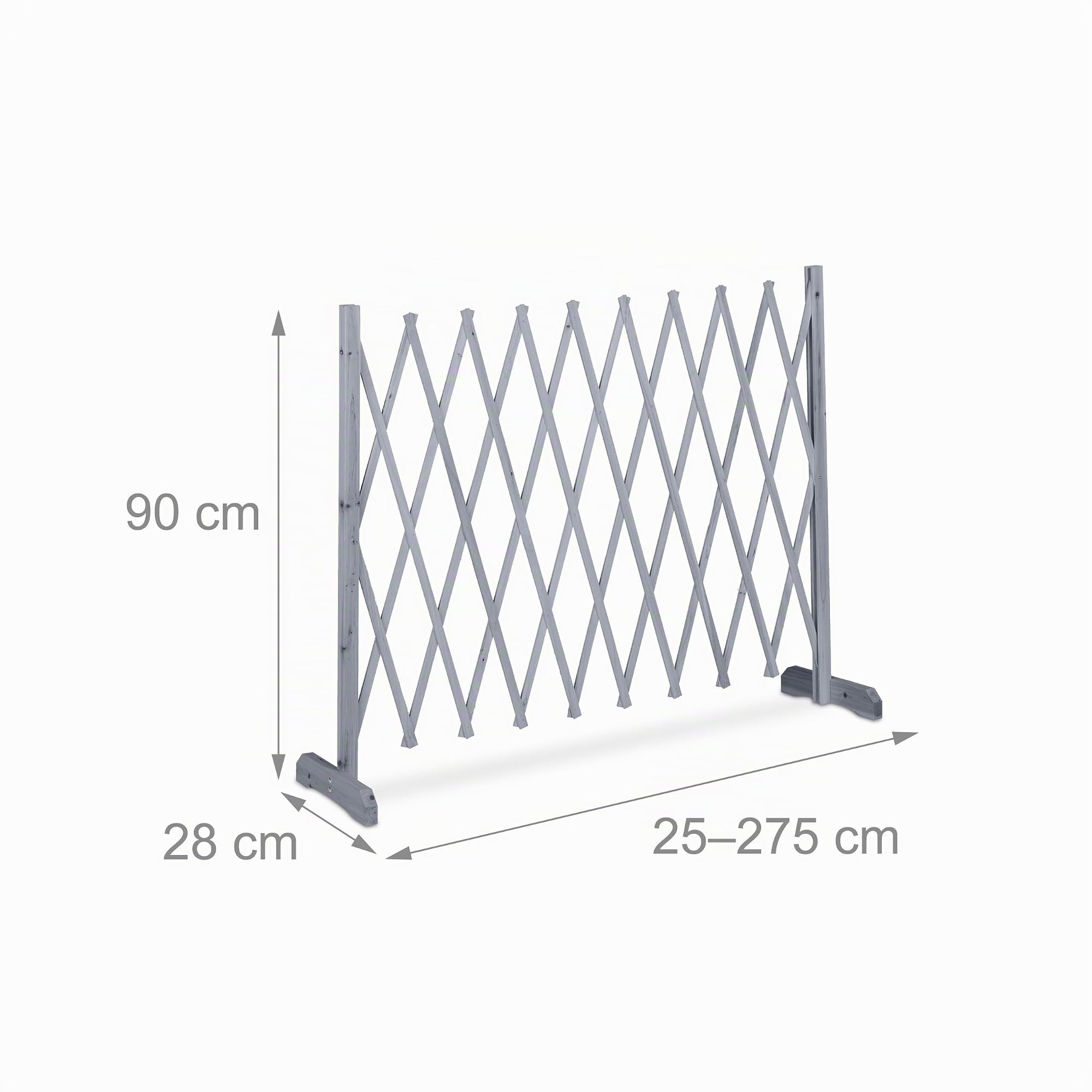 Relaxdays Grigliato in Legno per Rampicanti, Allungabile 275 cm, Graticolato per Piante, Giardino e Balcone, Grigio