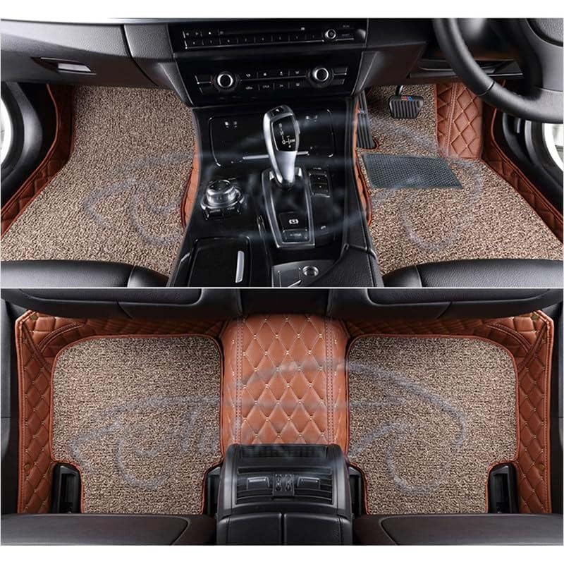 Image of 7D Car Foot Mat for Audi A5 (2 Door, 2018) | Tan Beige with Beige Curly