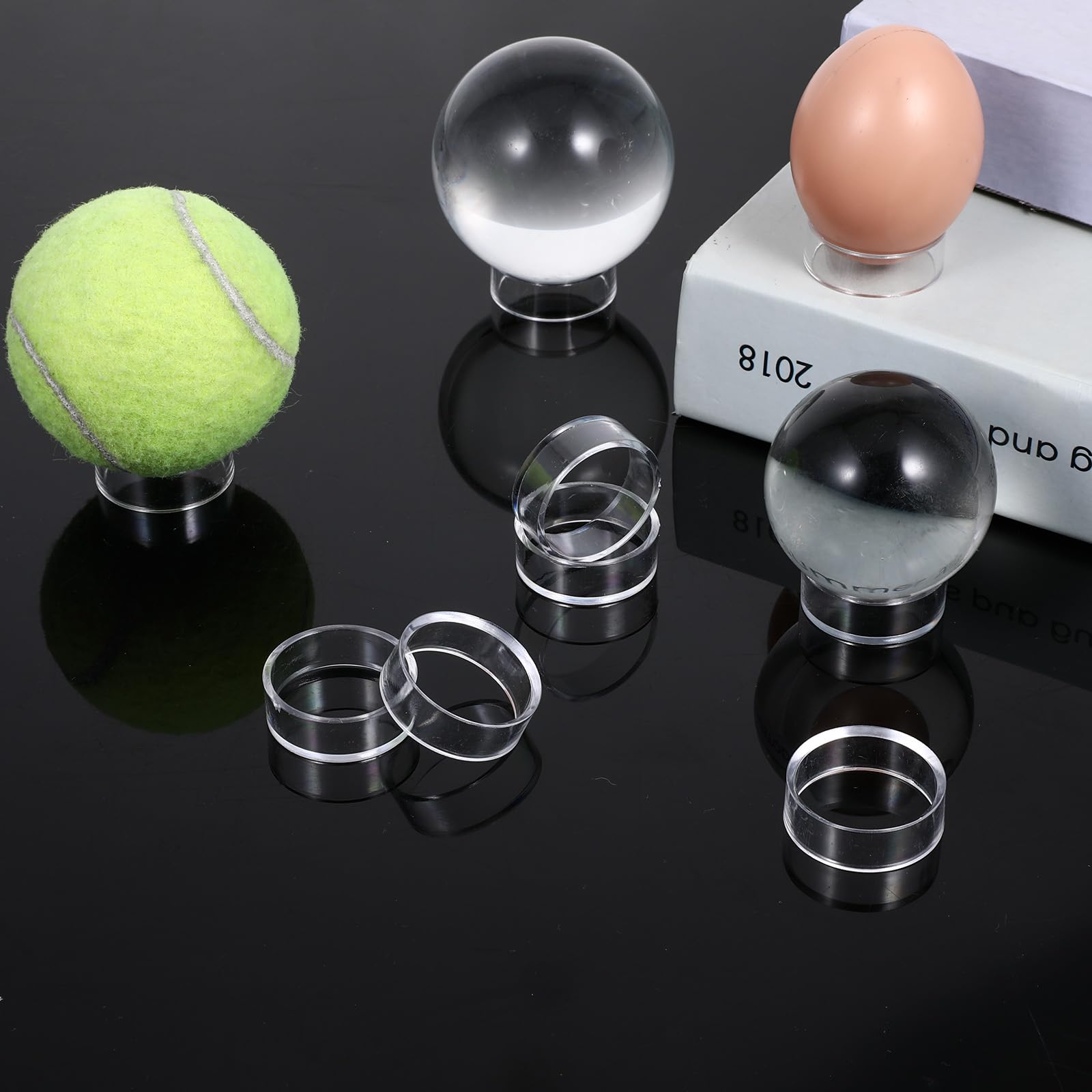 15 stuks acryl balhouders, transparante ring, balstandaard, rond, kunststof, honkbalring, standaard, acryl, rond, display, sokkel, ezel, balstandaard, balhouder voor golfbal, baseball, softbal