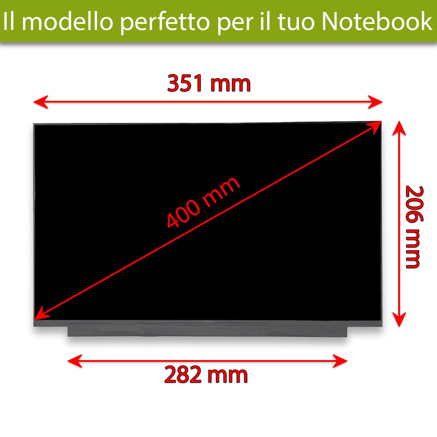 new net Pannello LCD Schermo Display Compatibile con Lenovo IdeaPad 3 15ADA05 81W1 15IIL05 81WE [ 15.6 - WXGA 1366 * 768-30 Pin ]