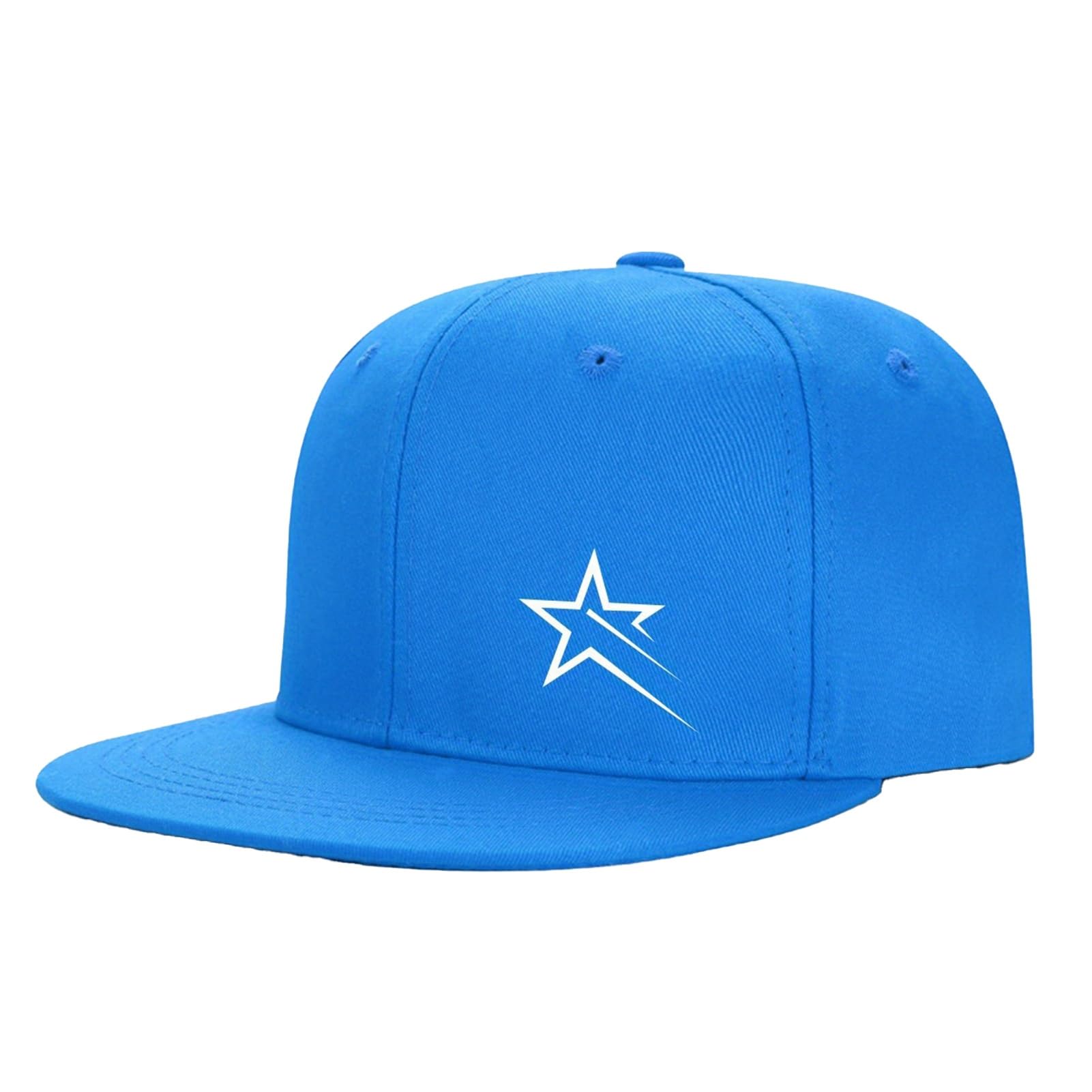 matumou Star Print Baseball Hat, Adjustable Back Buckle Retro Distressed Style Baseball, Flat Brim Outdoor Sunshade