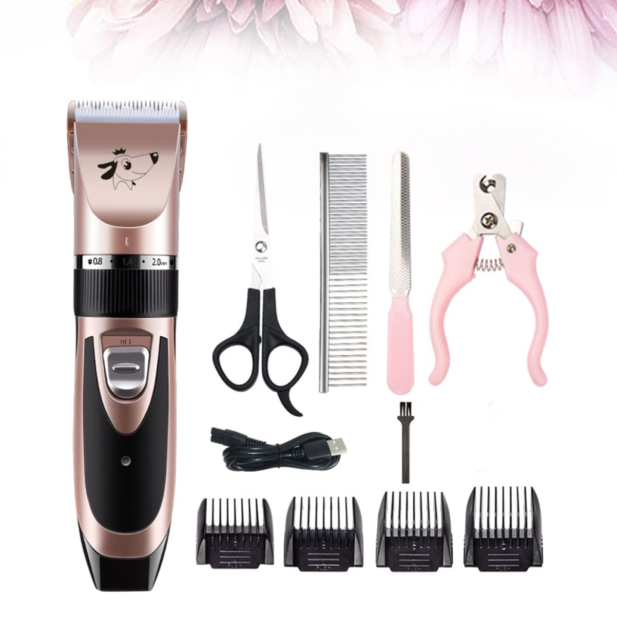 SUPVOX Pet Hair Clippers for Dogs Electric Shaver Pet Hair Trimmer 4pcs Tool Set