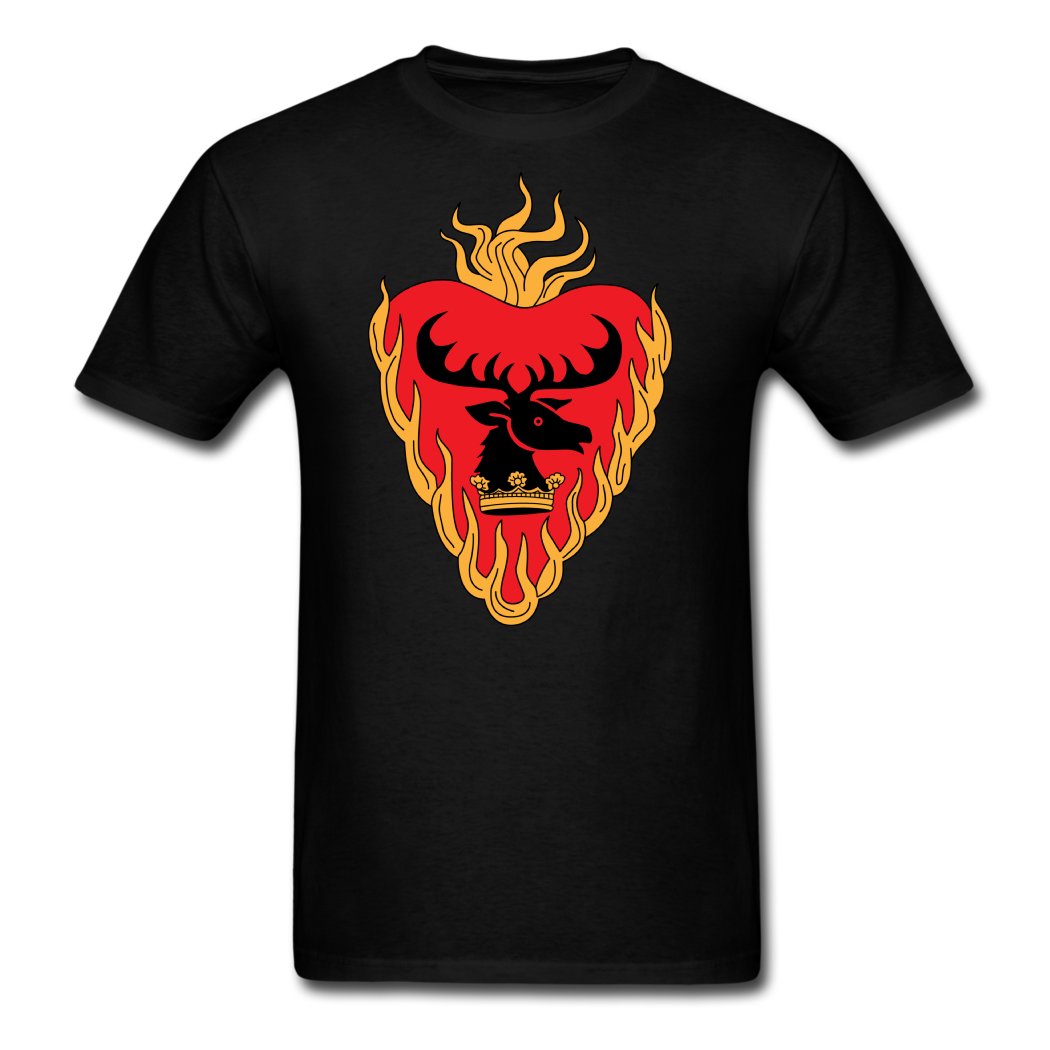 Best Quality Custom Hallowen Men's asoiaf Stannis Baratheon T-Shirts Black