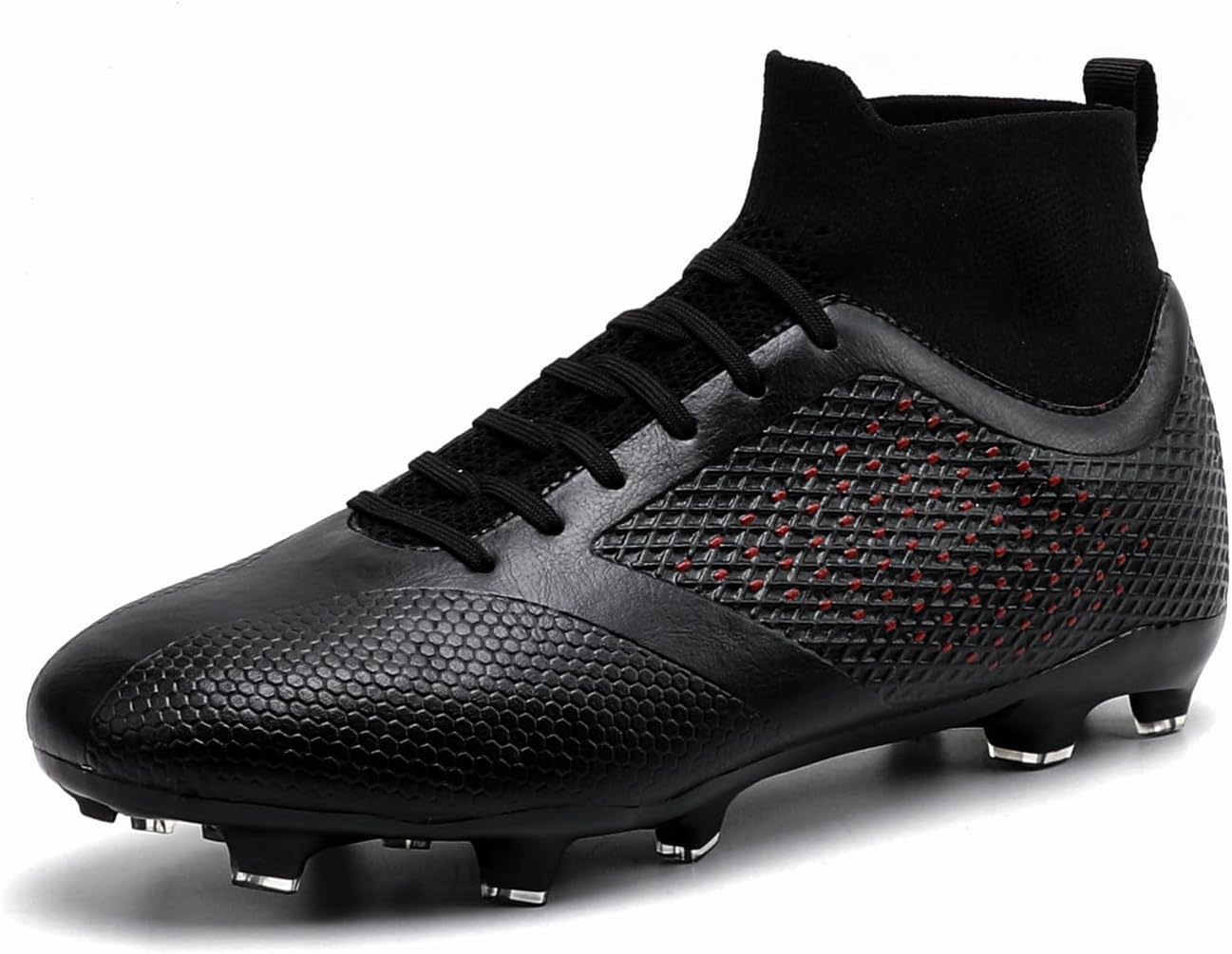 Men's Soccer Cleats Shoes Professional High-Top Breathable Athletic Football Shoes for Outdoor Indoor TF/AG