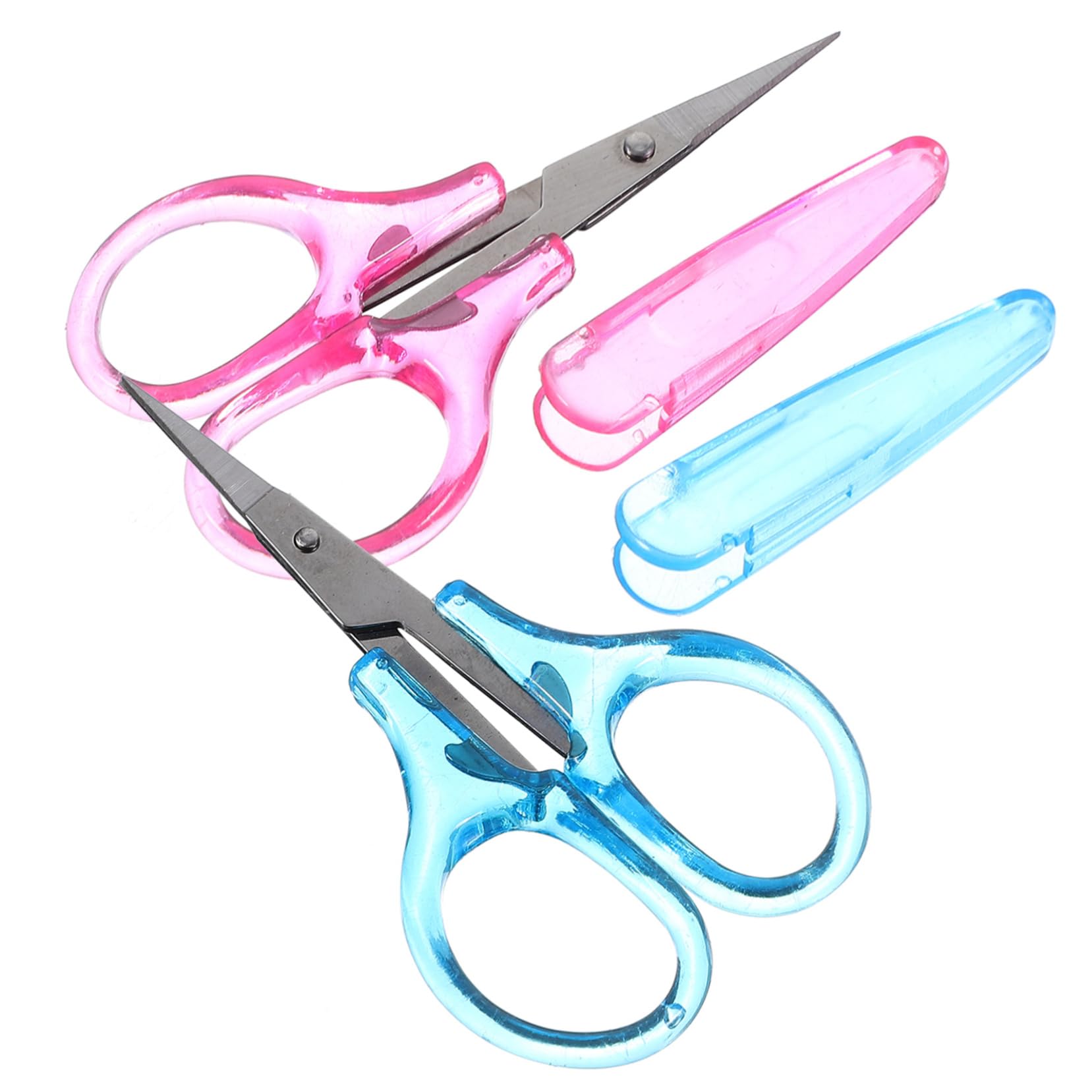 HOMSFOU 5 Ensembles Ciseaux Avec Couverture Protectrice Tissu Ménage but Coudre Ciseaux Couture Point Petit Ciseaux De Bricolage Outils De Coupe D'artisanat Acier Inoxydable 2 Pièces * 5