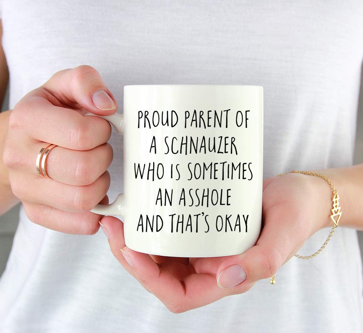 Get Special Price Andaz Press Funny Dog 11oz. Coffee Mug Gag Gift, Proud Parent of a Schnauzer Who is Sometimes an Asshole and That's Okay, 1-Pack, Mom Dad Dog Lover's Christmas Birthday Ideas, With Gift Box