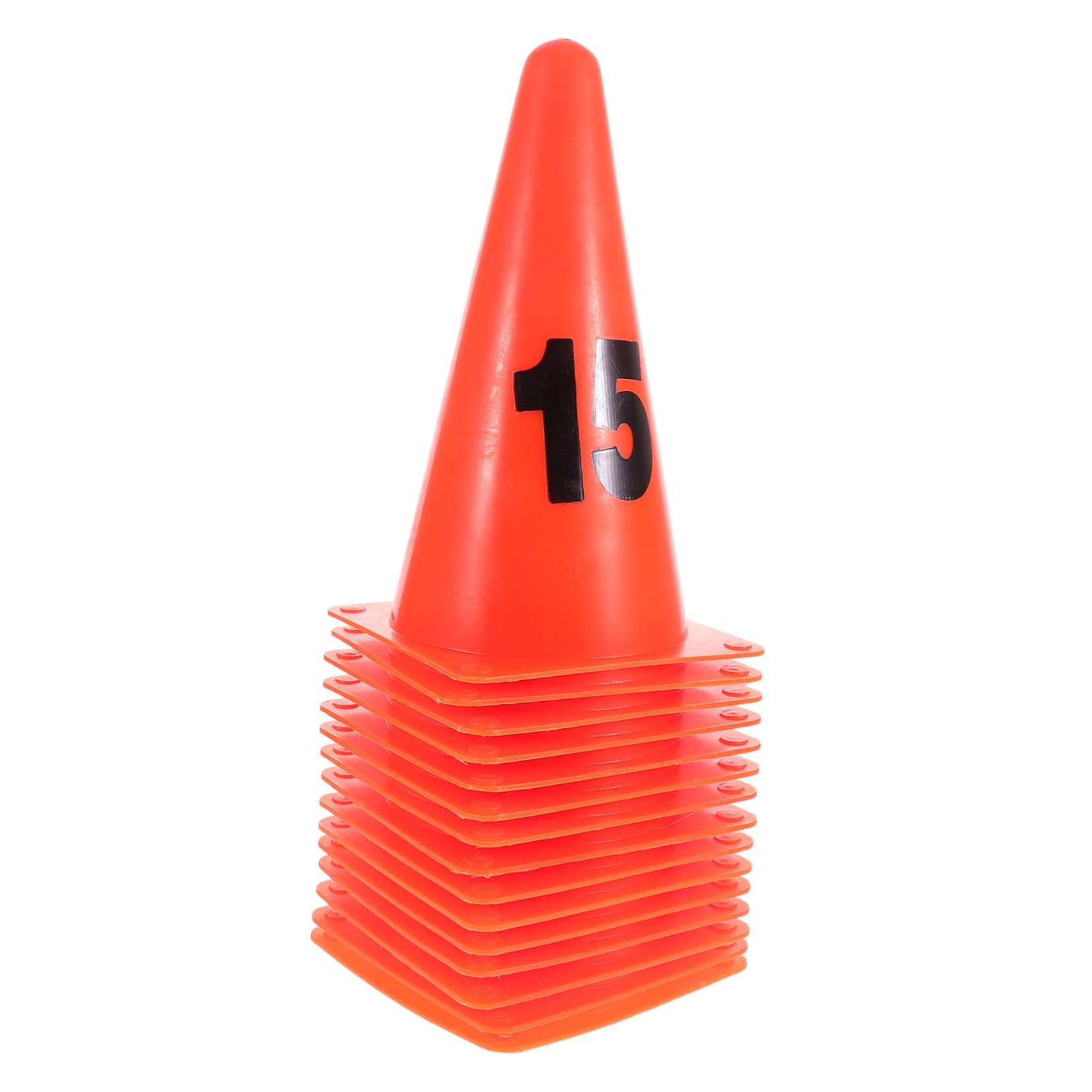 ibasenice 15Pcs Soft Plastic Numbered Training Cones Field Markers for Soccer Basketball and Football Drills Durable and Portable Agility with Numerical Markers