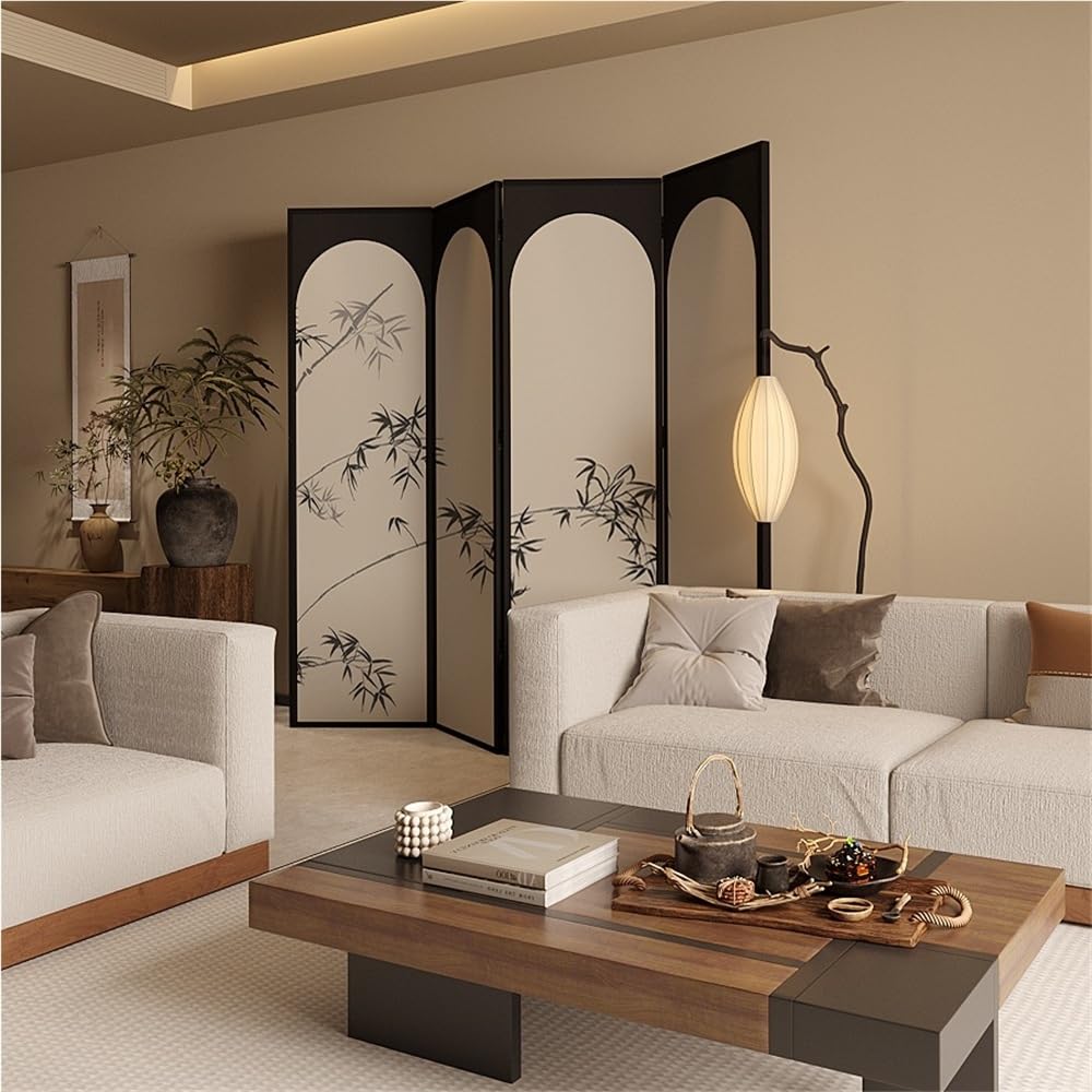 Room dividers Paravent rétro en Feuille de Bambou, cloison décorative sur Pied for la Maison, Le Salon, Bureau, siège d'intimité