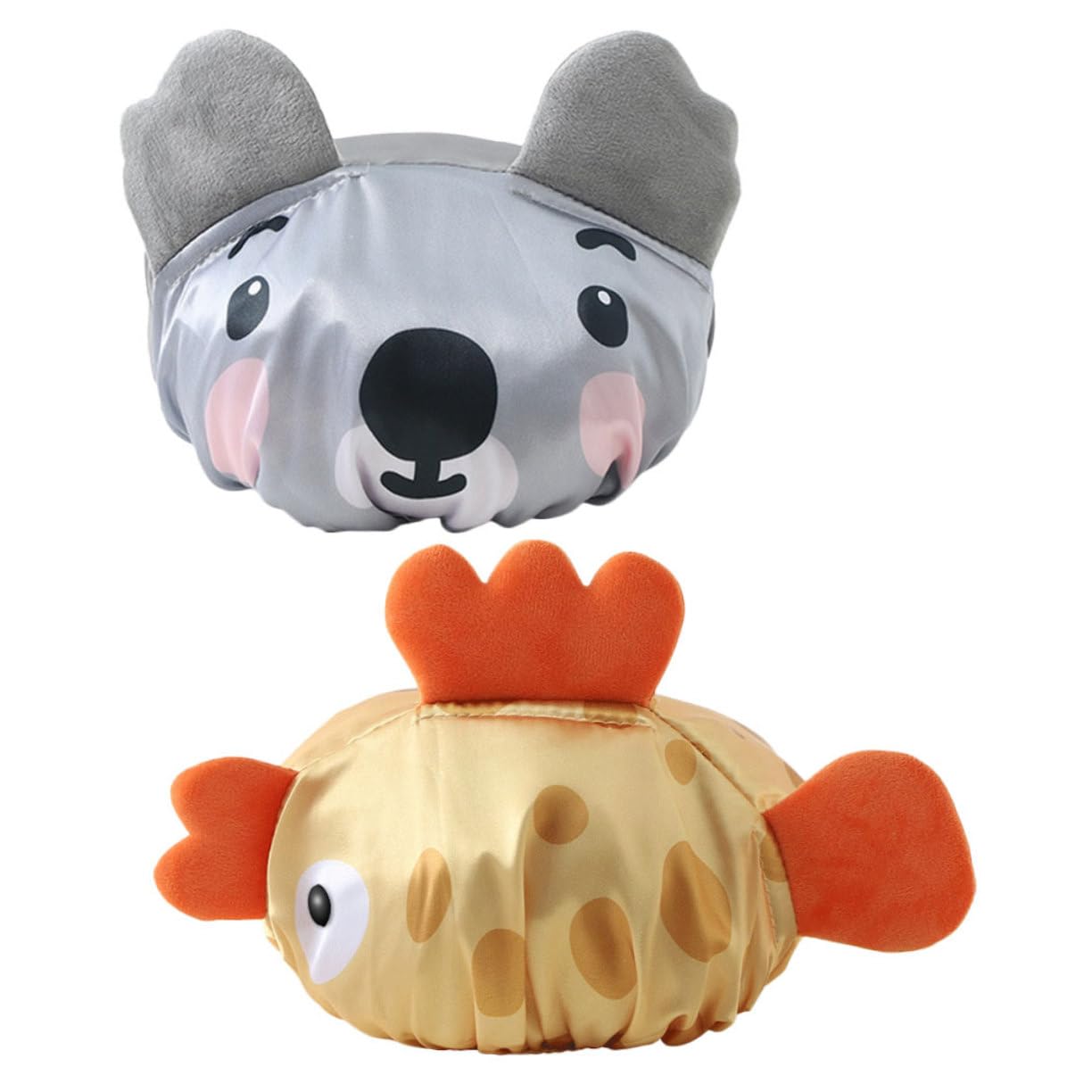 Cute Shower Caps 2pcs Cartoon Shower Cap Shower Hats for Adults Bathing Caps Animal Shower Hat Cute Ear Covers Shower Cap for Braids Toddler Shower Cap Ear Caps for Shower