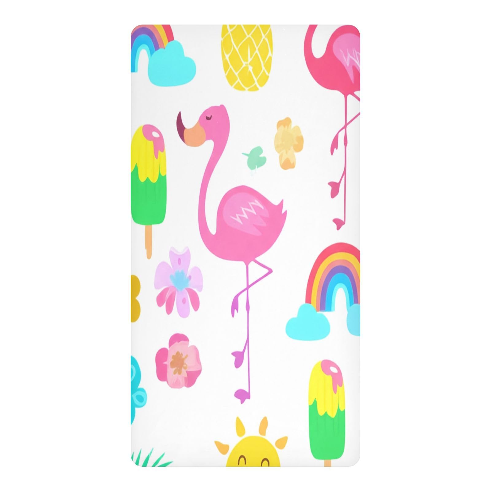 JiangGgen Flamingo Baby Crib Sheet Soft Breathable Playard Sheet-S