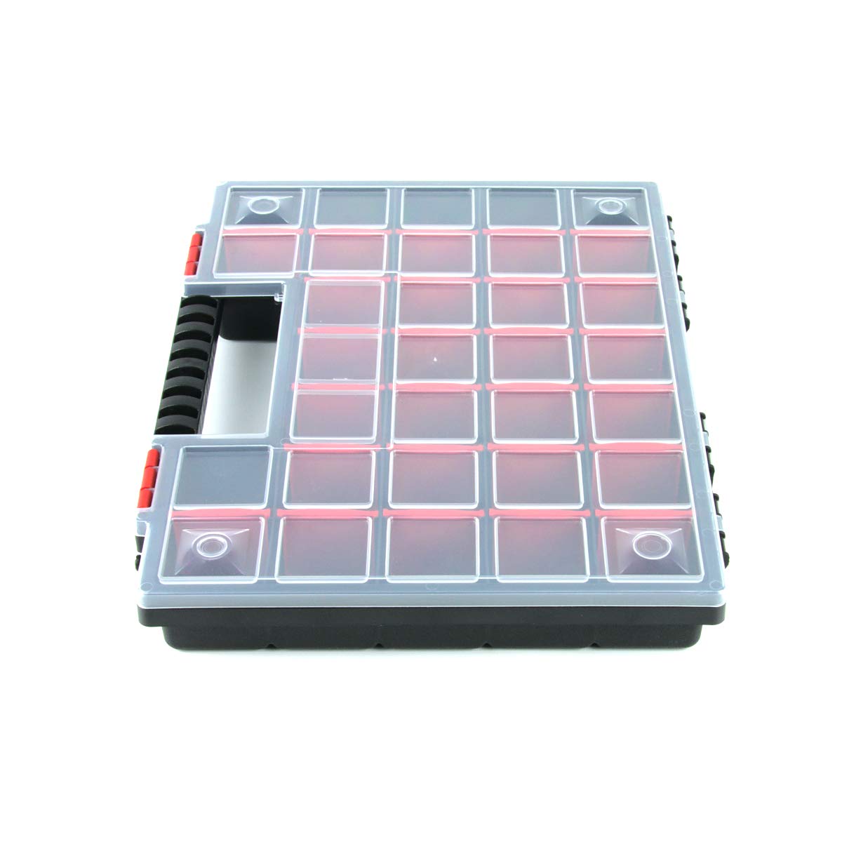NORS16 - Set di 10 scatole per attrezzi con impugnatura ergonomica, scomparti regolabili, in plastica, 39,9 x 30,3 x 5 cm
