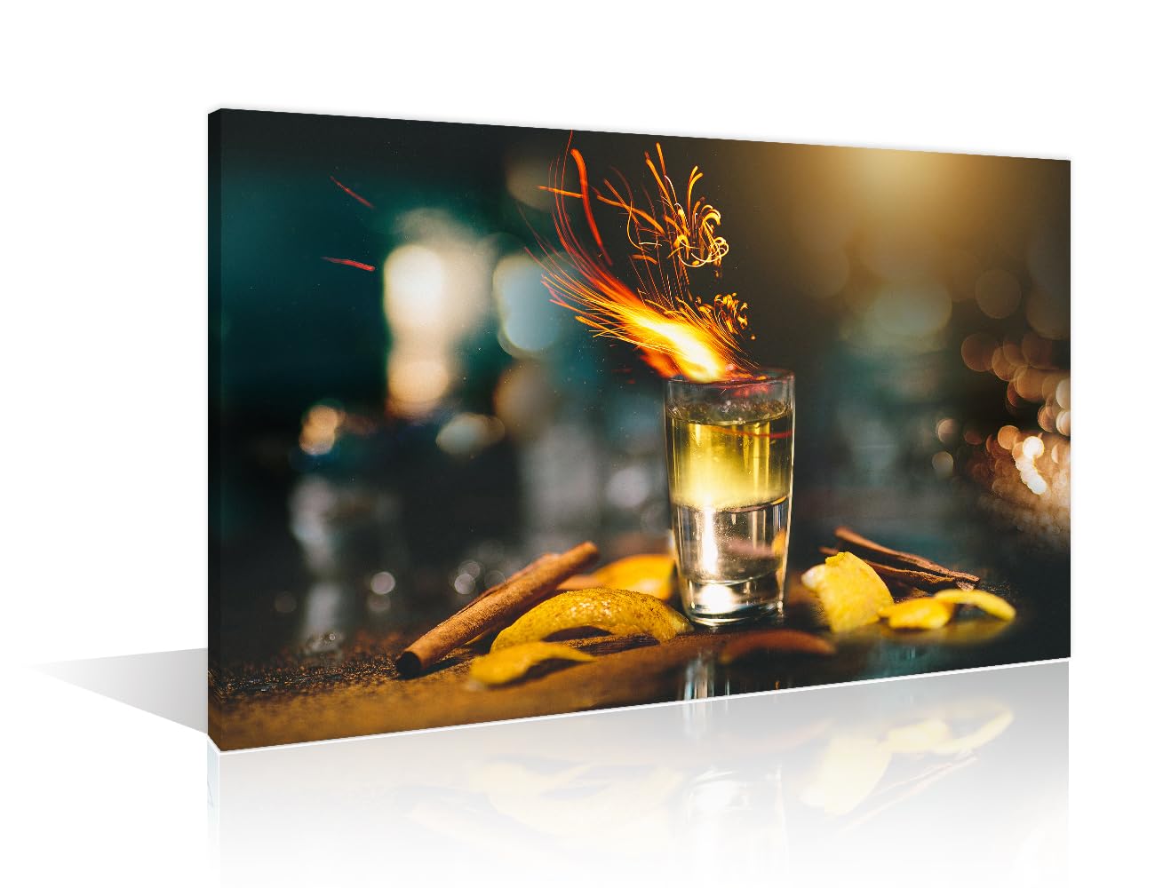 TISHIRON Wine Restaurant Wine Tasting Canvas Wall Art 1 Pieces Wine Themes Wall Decor for Bar Wine Whisky Artwork Paintings Giclee Wooden Framed Gallery-Wrapped Ready to Hang (24" Wx36 H) โ image 1