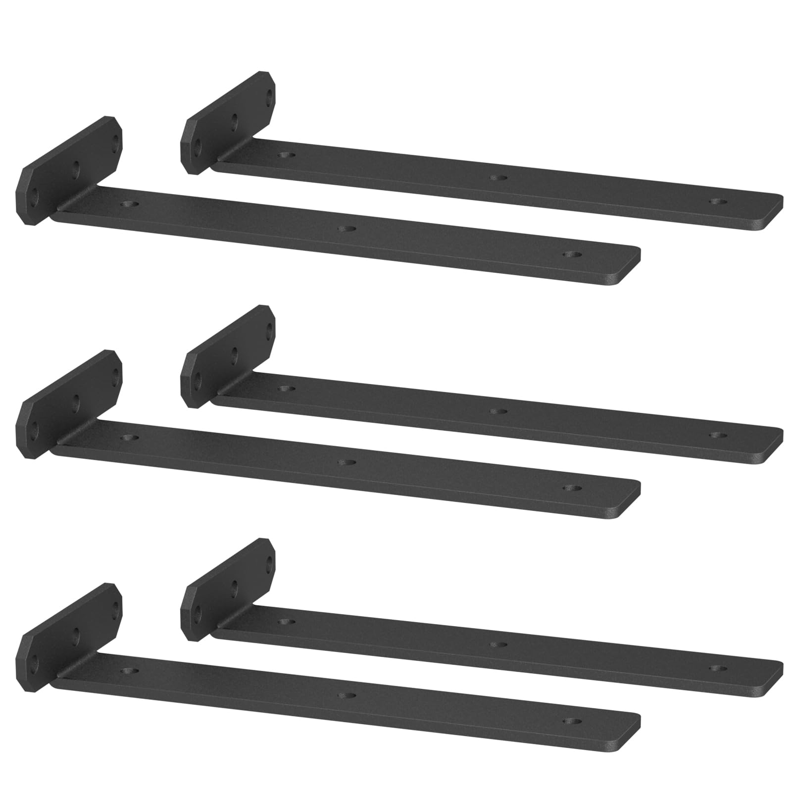 Staffe per Mensole Pesanti 80kg Reggimensola a Scomparsa, Supporto Metallo Nero 3,8cm per Mensola 25-30cm, Staffe Angolari Invisibili, Reggimensola Carichi Pesanti