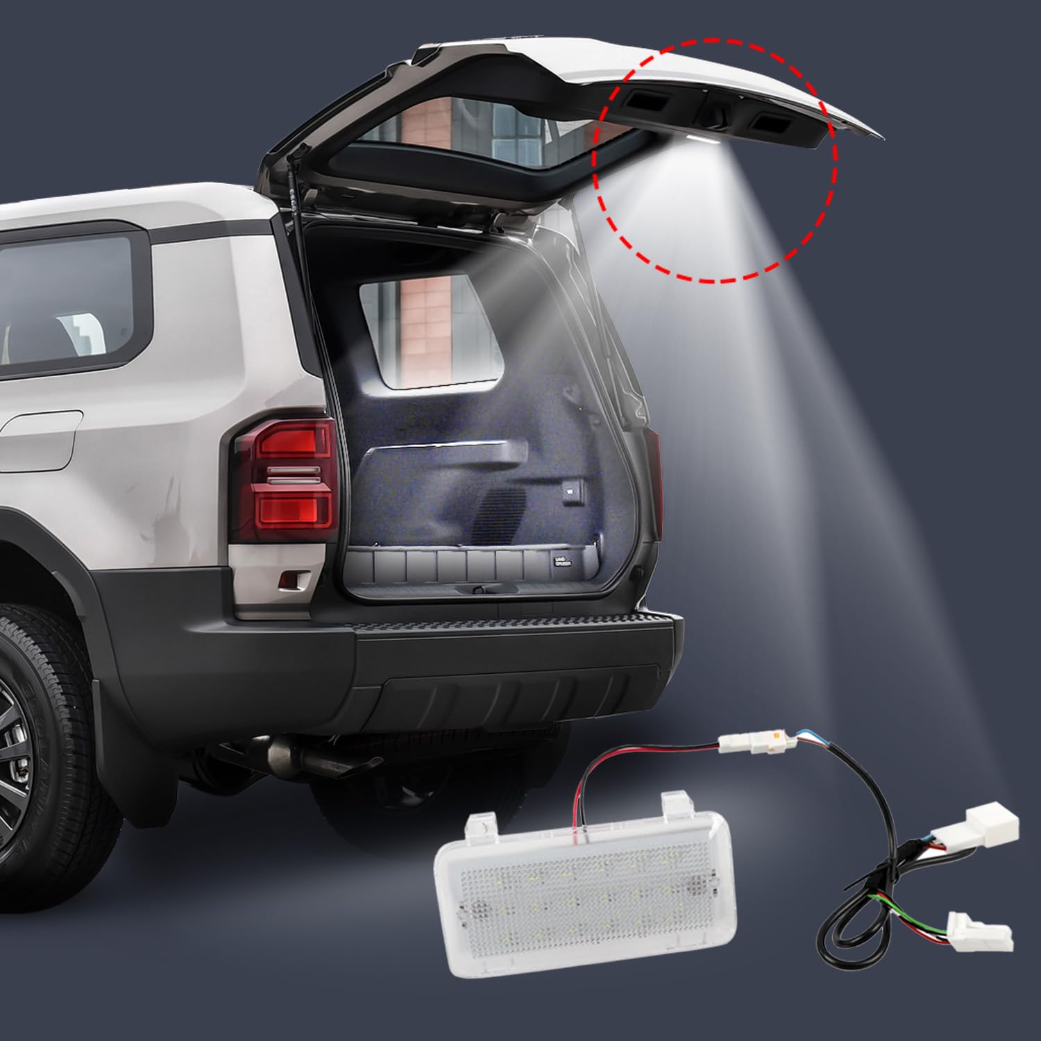 HIGH FLYING 2024 2025 for Toyota Land Cruiser 250 Series LC250 / Lexus GX 550 Rear Power Tailgate Illumination LED Hatch Door Lights Replacement kit