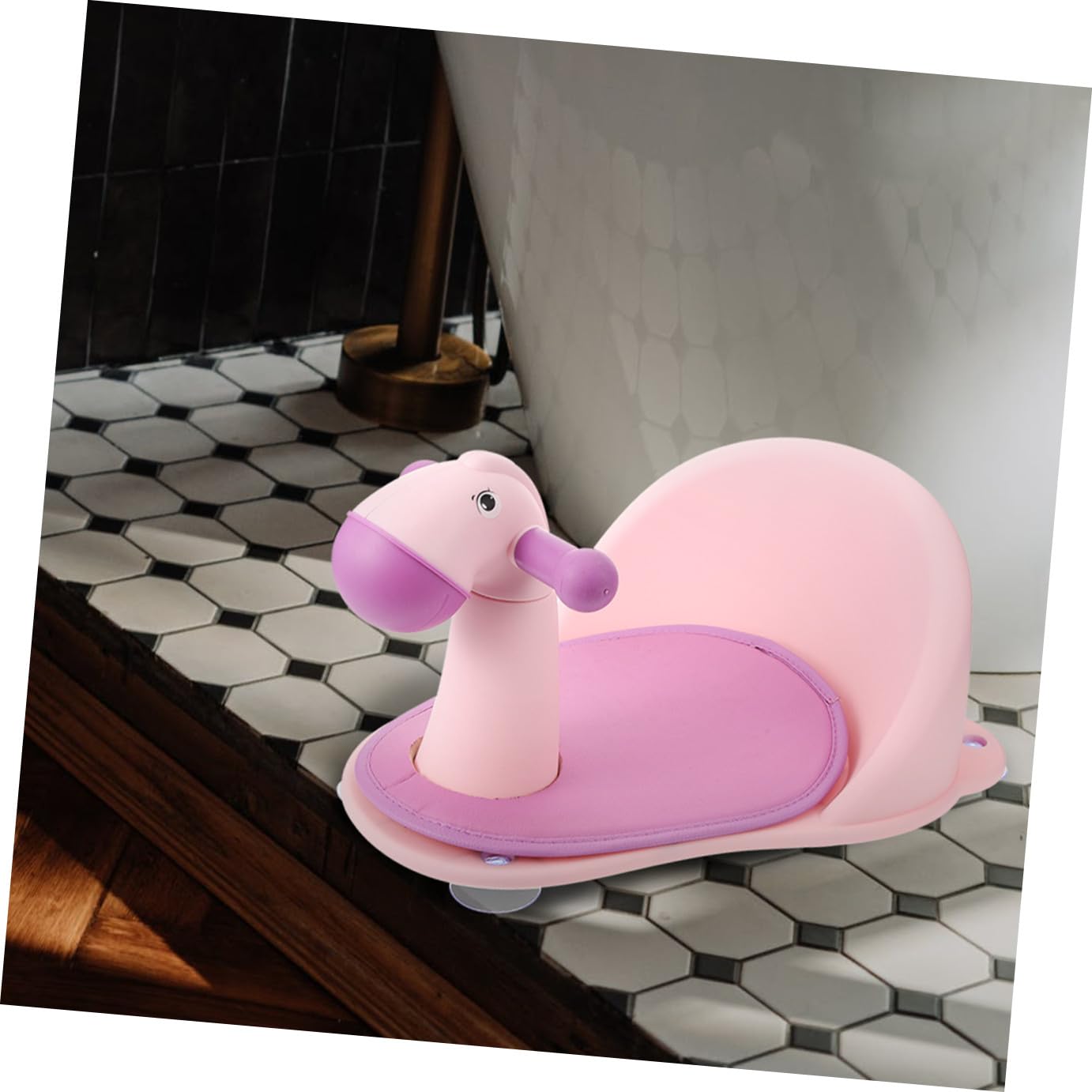 ORFOFE Babysitz Badewanne Monate Rutschfester Junge Mädchen Duschstuhl mit Rückenlehne und Tierdesign Pferd für Sicheres Baden und Entspannte Eltern junge Mädchen
