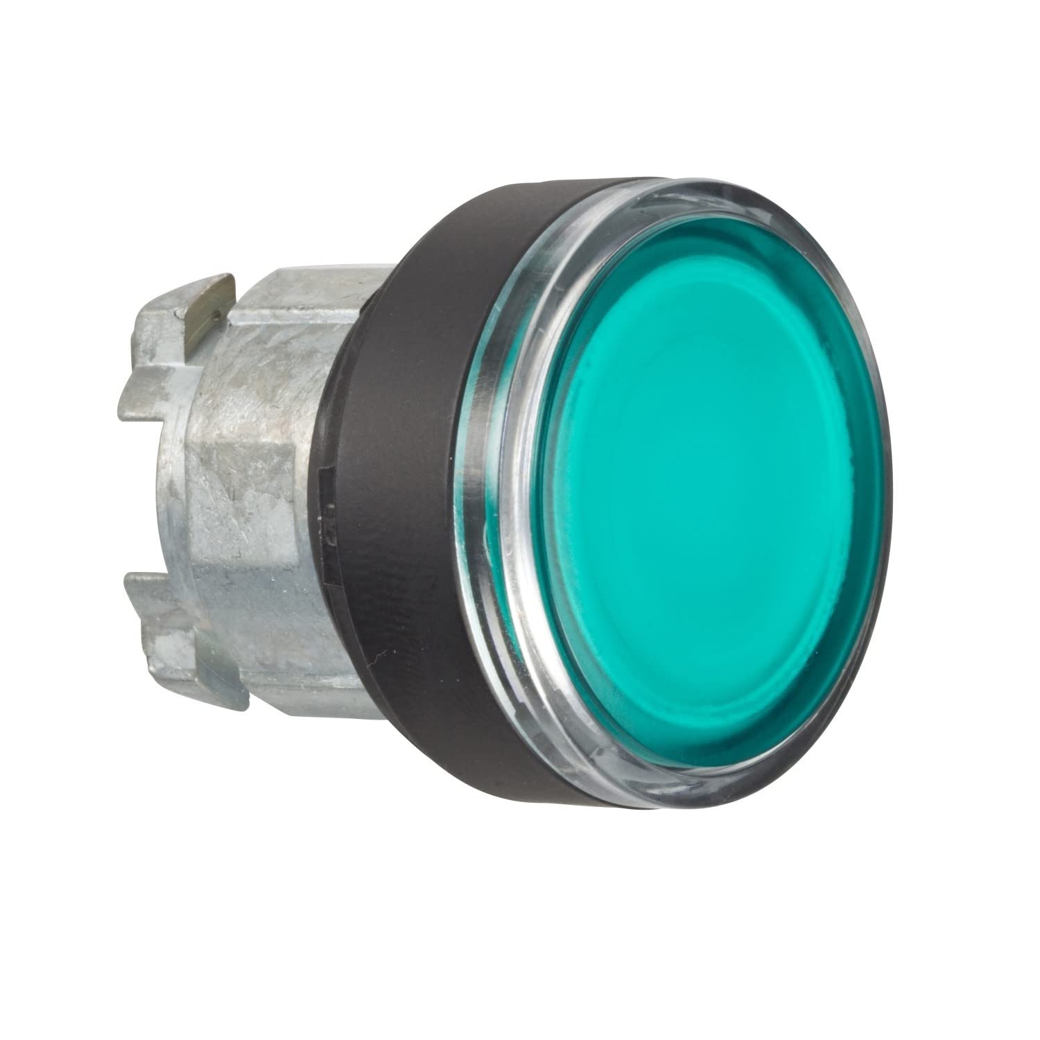 Bouton poussoir lumineux vert Cabeza encastrable pour panneau électrique