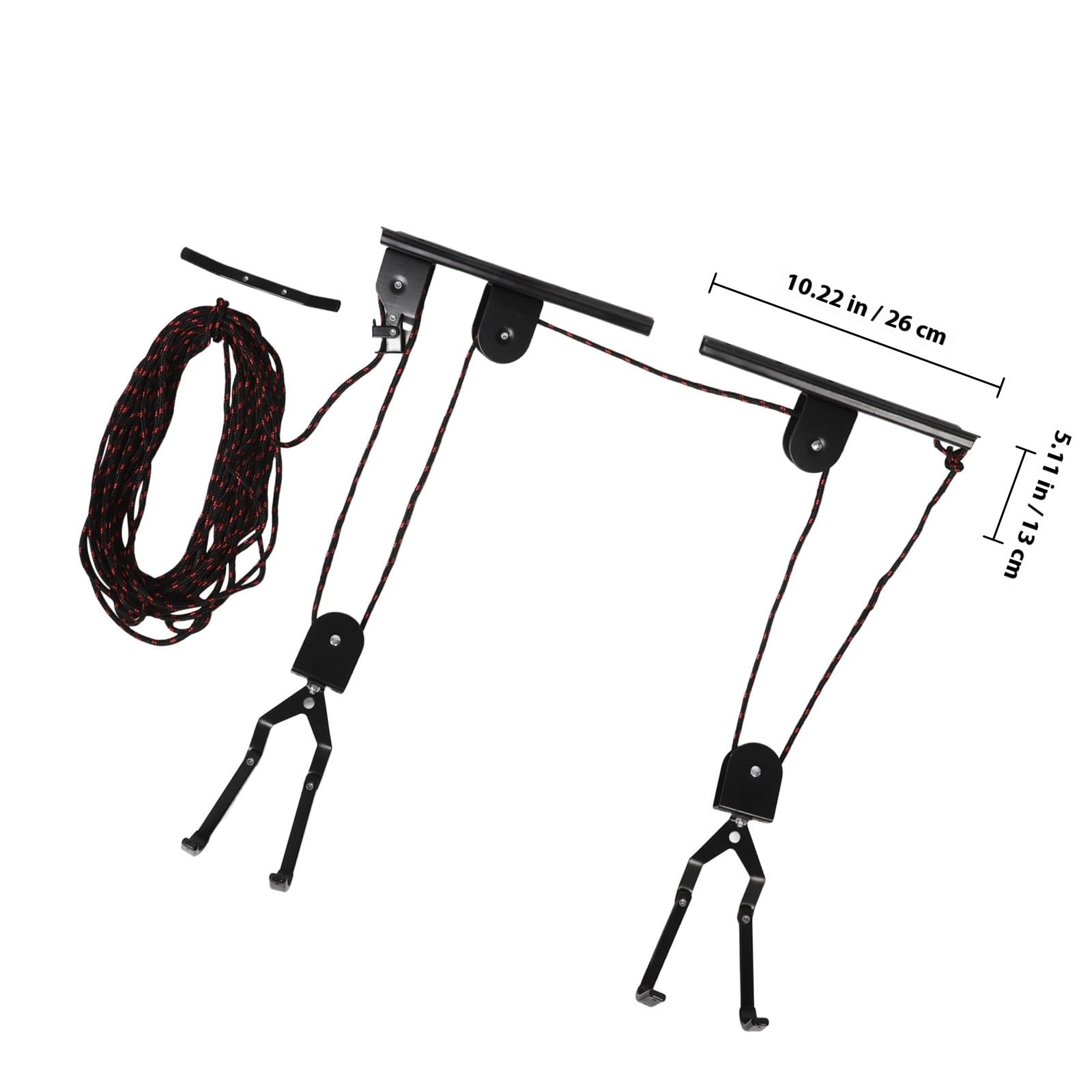 SHINEOFI Fahrrad Deckenhalterung Schwarz Wand Fahrradaufhänger aus Robustem Stahl 20 kg Tragkraft Fahrradheber für Garage Kompatibel mit Mountainbike Rennrad