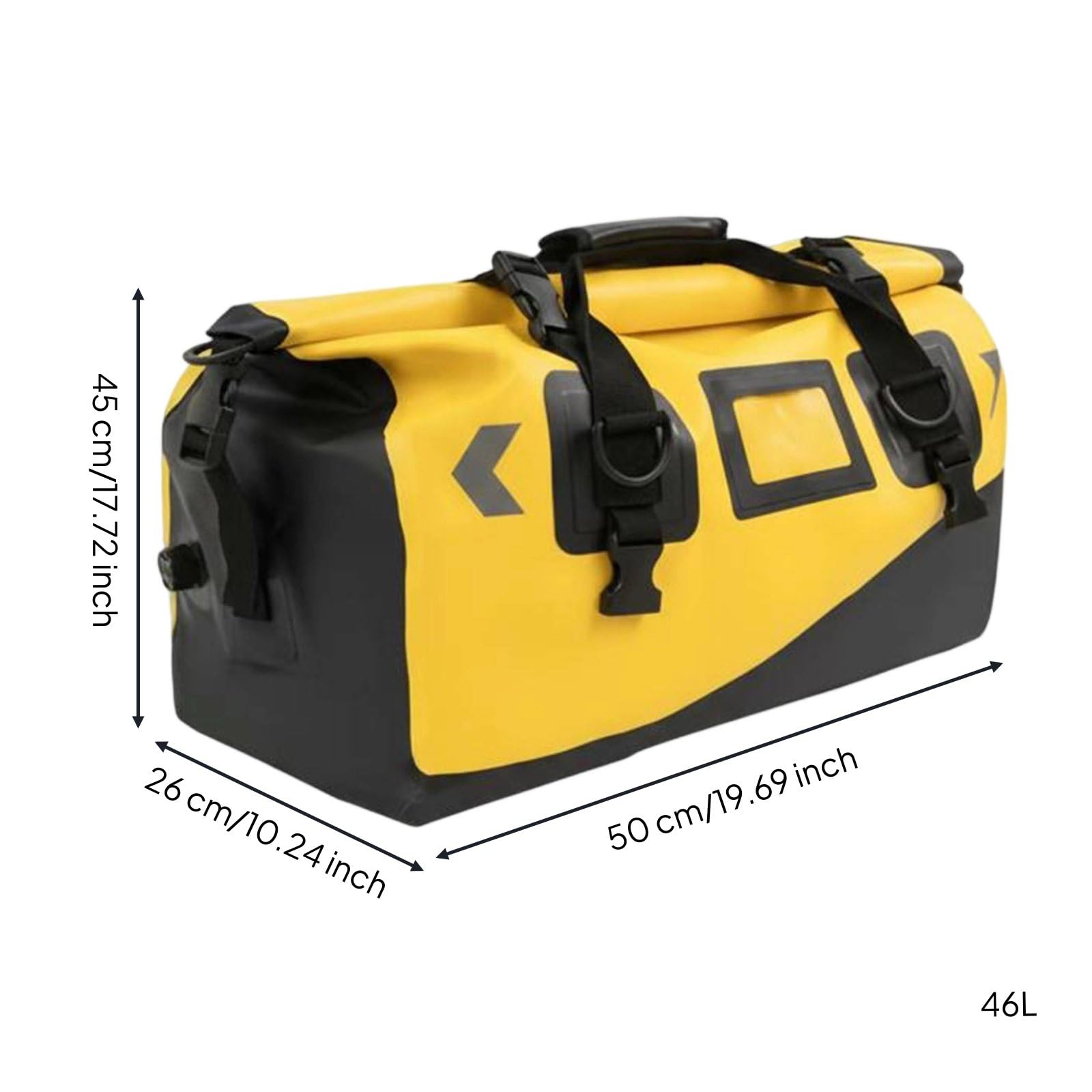 Qianly Zaino Borsone da Immersione Grande Capacità Borsone Impermeabile 66L Dettagli Riflettenti Sacco Stagno per Subacquei, Escursionisti, 46L