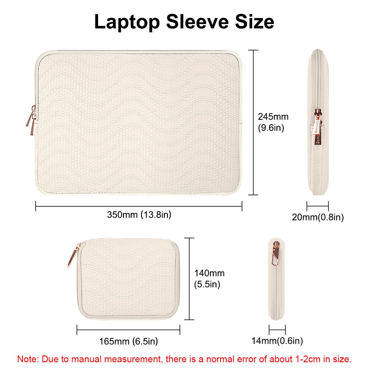 ARVOK Pokrowiec na laptopa 13, 13,3, 35.6 cm, do MacBooka Air 33.0 cm, MacBook Pro 33 cm, 35.6 cm, MacBook Neo 33.0 cm 2026, wodoodporne skórzane etui do HP/Dell/Lenovo/Asus/Acer z woreczkiem (mleczna