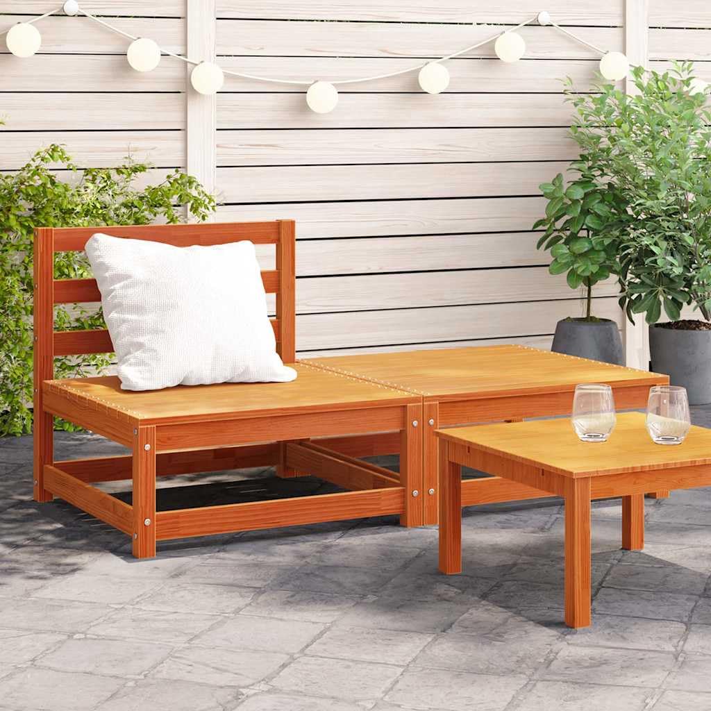 Canapé de jardin sans accoudoirs bois massif modulable gain de place 140cm