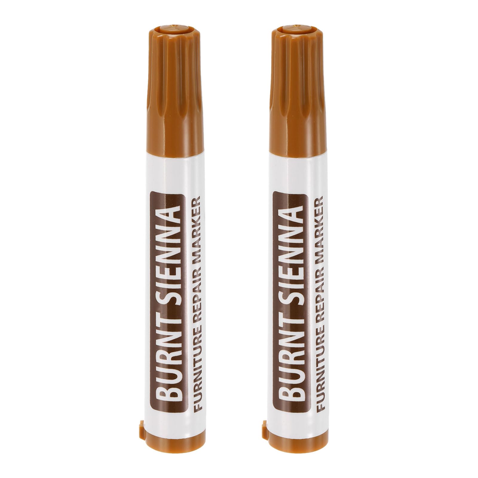 sourcing map Furniture Repair Wood Markers, 2 Pcs Burnt Sienna Touch Up Filler Sticks, Oil Based Paint Markers for Scratches, Wood Floors, Tables, Cabinet, Carpenters, Cover Ups