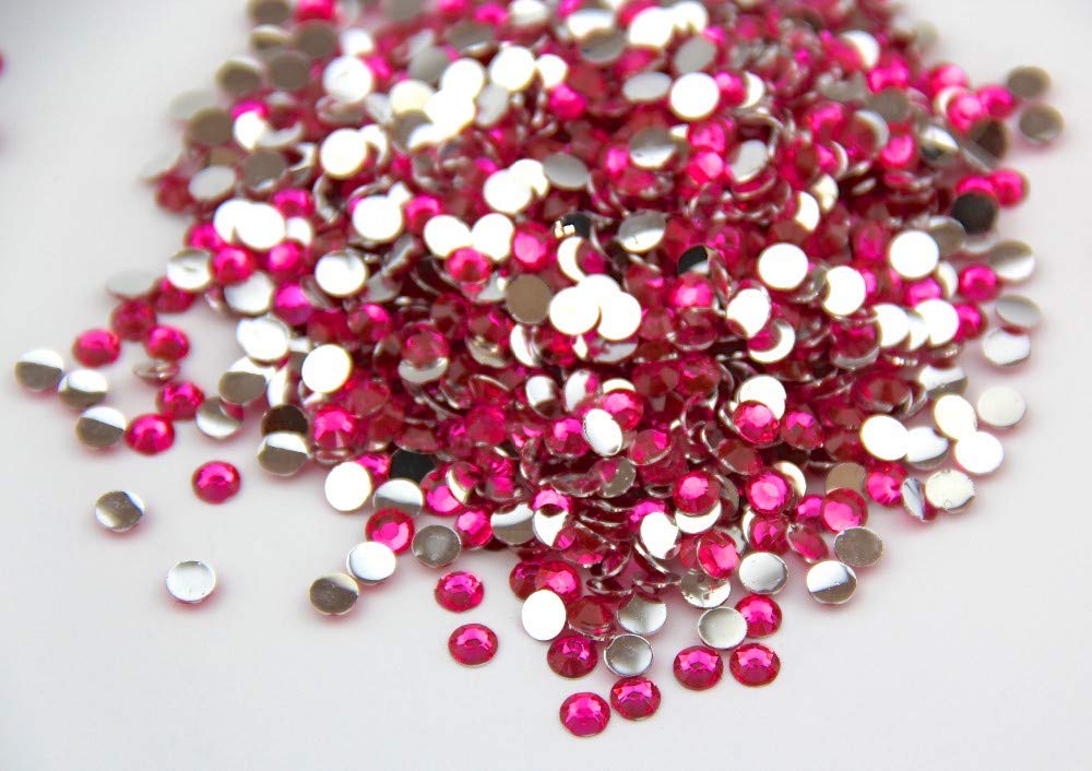 MajorCrafts 2000pcs 5mm ss20 Flat Back Resin Rhinestone Embellishment Gems (Fuchsia Pink C18), 5mm - ss20 - Image 2