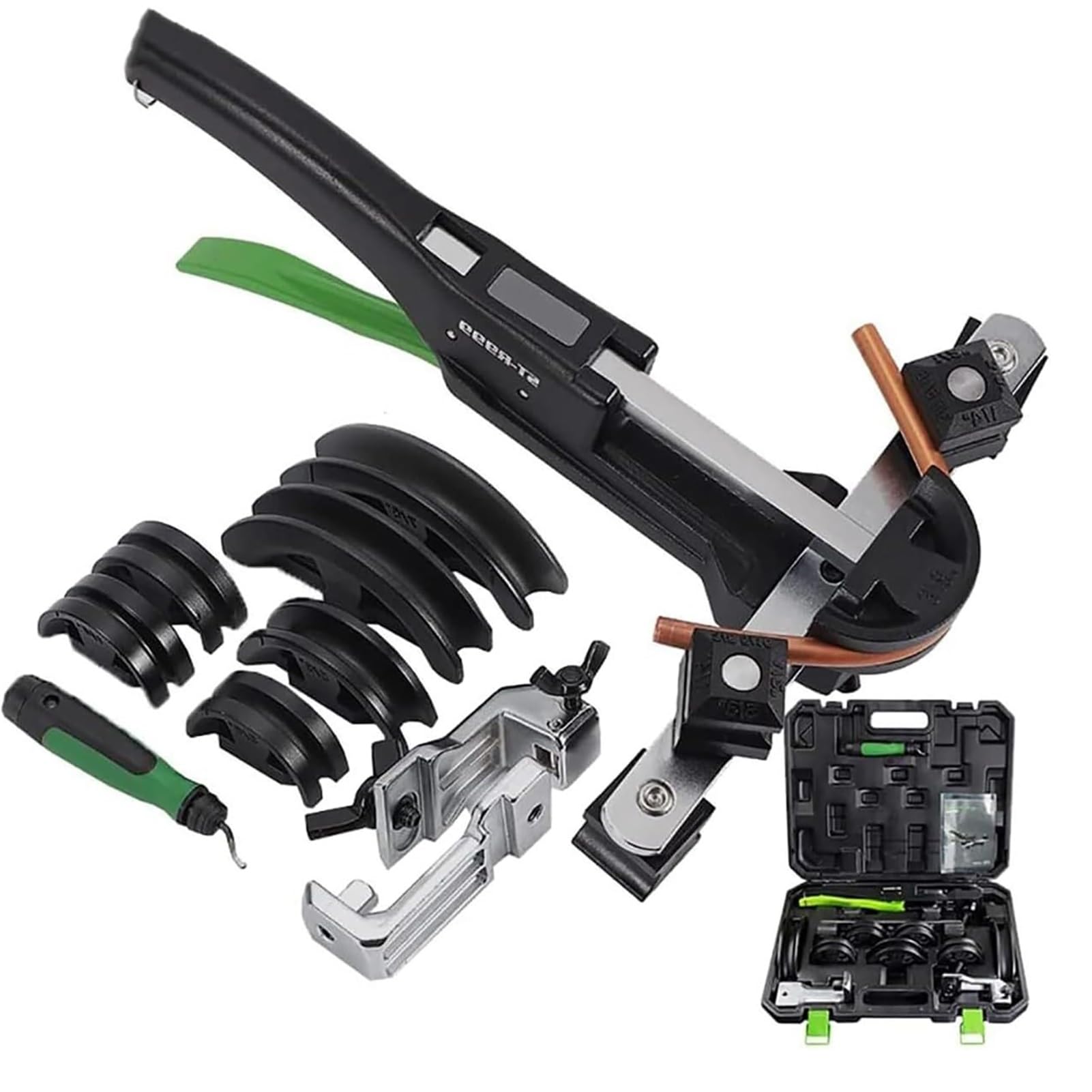 JXYQ Ratchet Copper Pipe Bender Kit with Reverse Bend, 90° Hydraulic Tubing Bender for Air Conditioners and Refrigerators