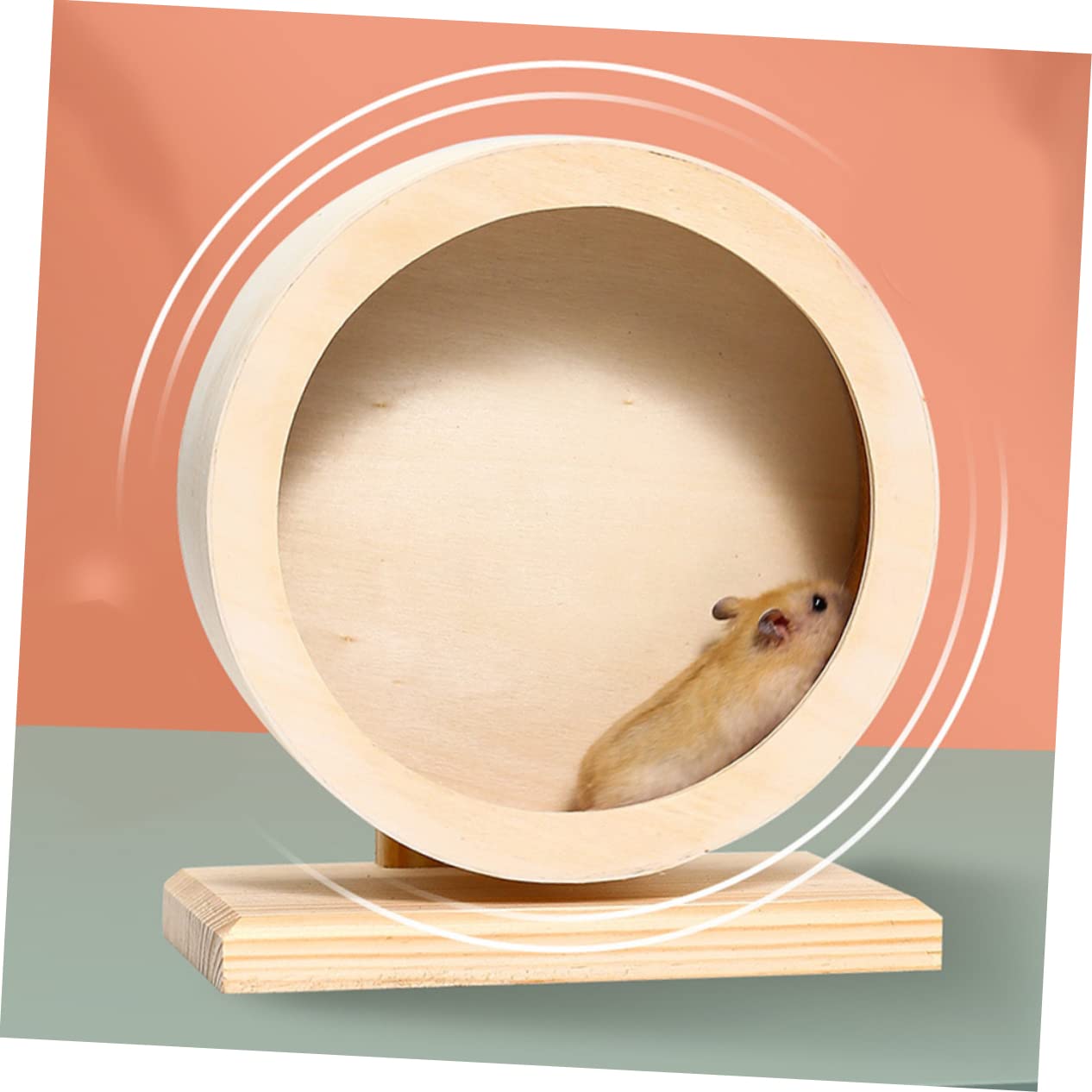 Roue d'exercice en Bois pour Hamster Silencieuse, Modèle Khaki