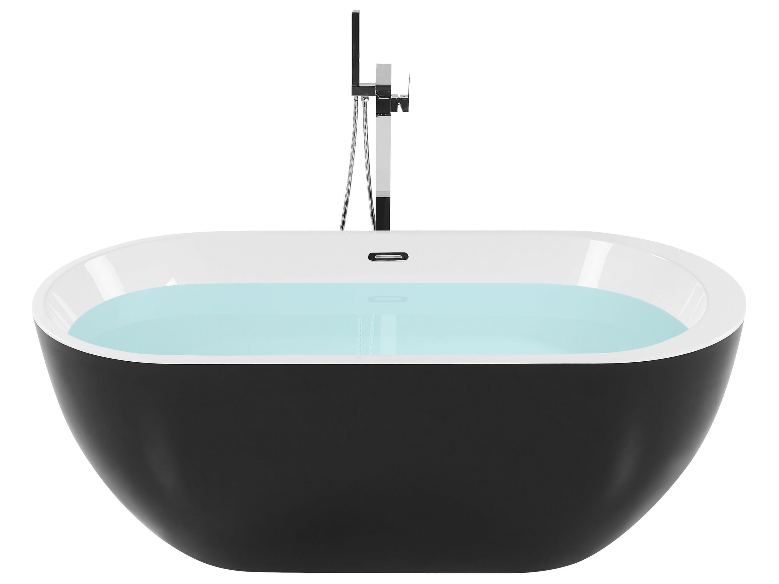Bañera independiente de acrílico negro plateado 170 cm moderno Nevis