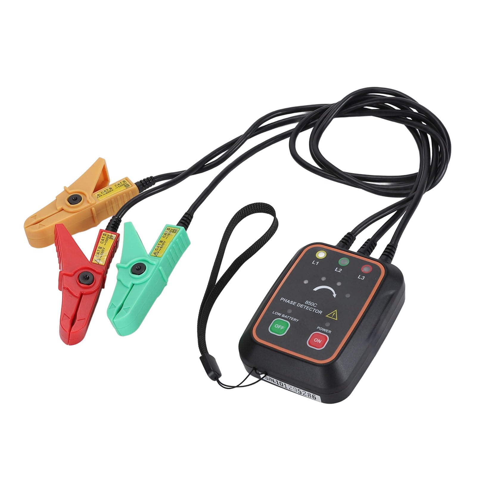 Jeffergarden Trójfazowy Tester Obecności Kolejności Faz, Konstrukcja Cęgów VC850C, tył z Magnesem, Zaawansowane Funkcje, Odpowiedni do Konserwacji Zasilania, do Użytku Domowego