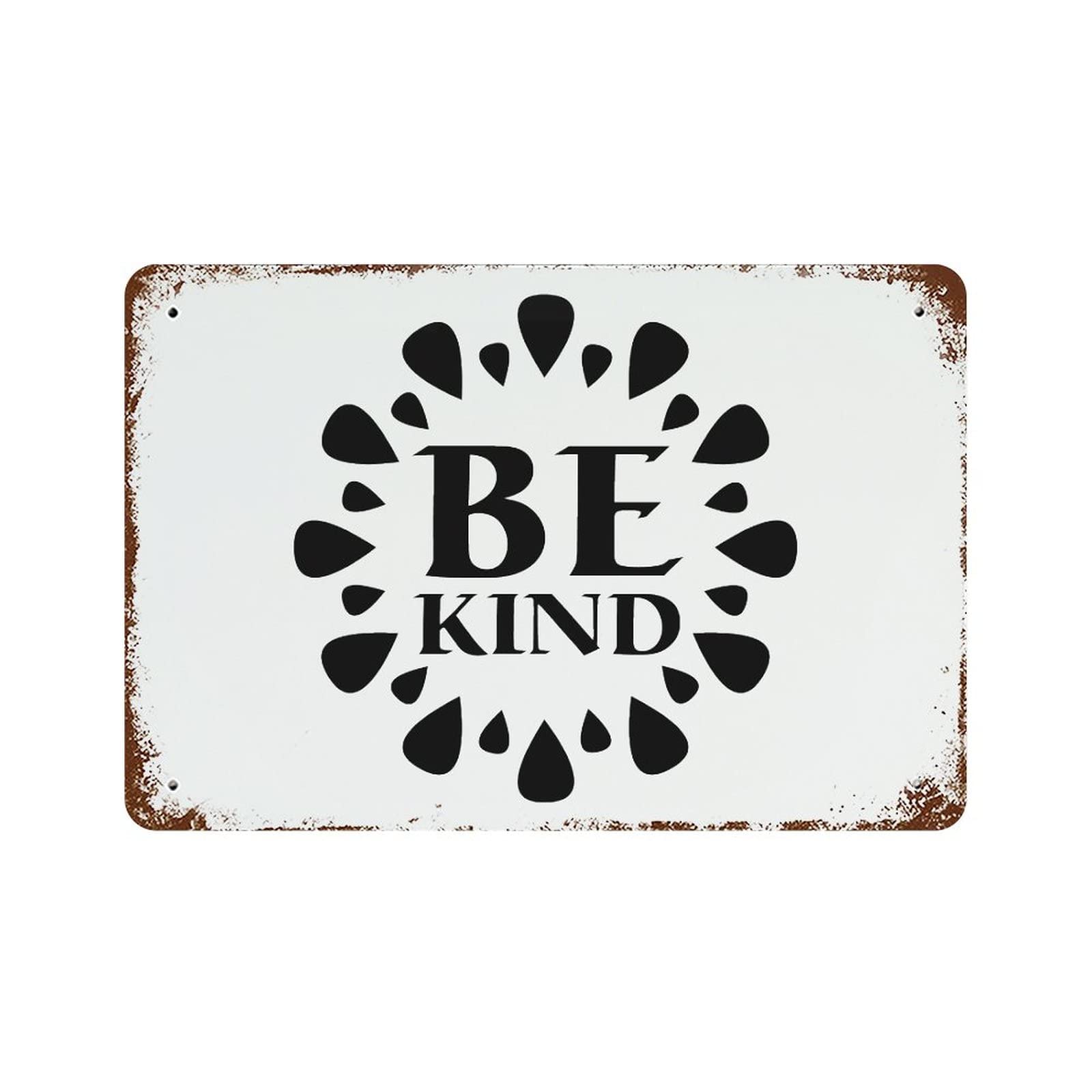 Panneau alu Be Kind décoration murale vintage rétro séjour