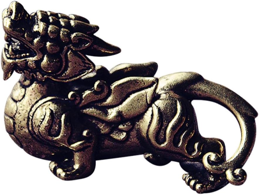 Brass Chinese Ancient Beast God Figurine Ornament for Office Hotel