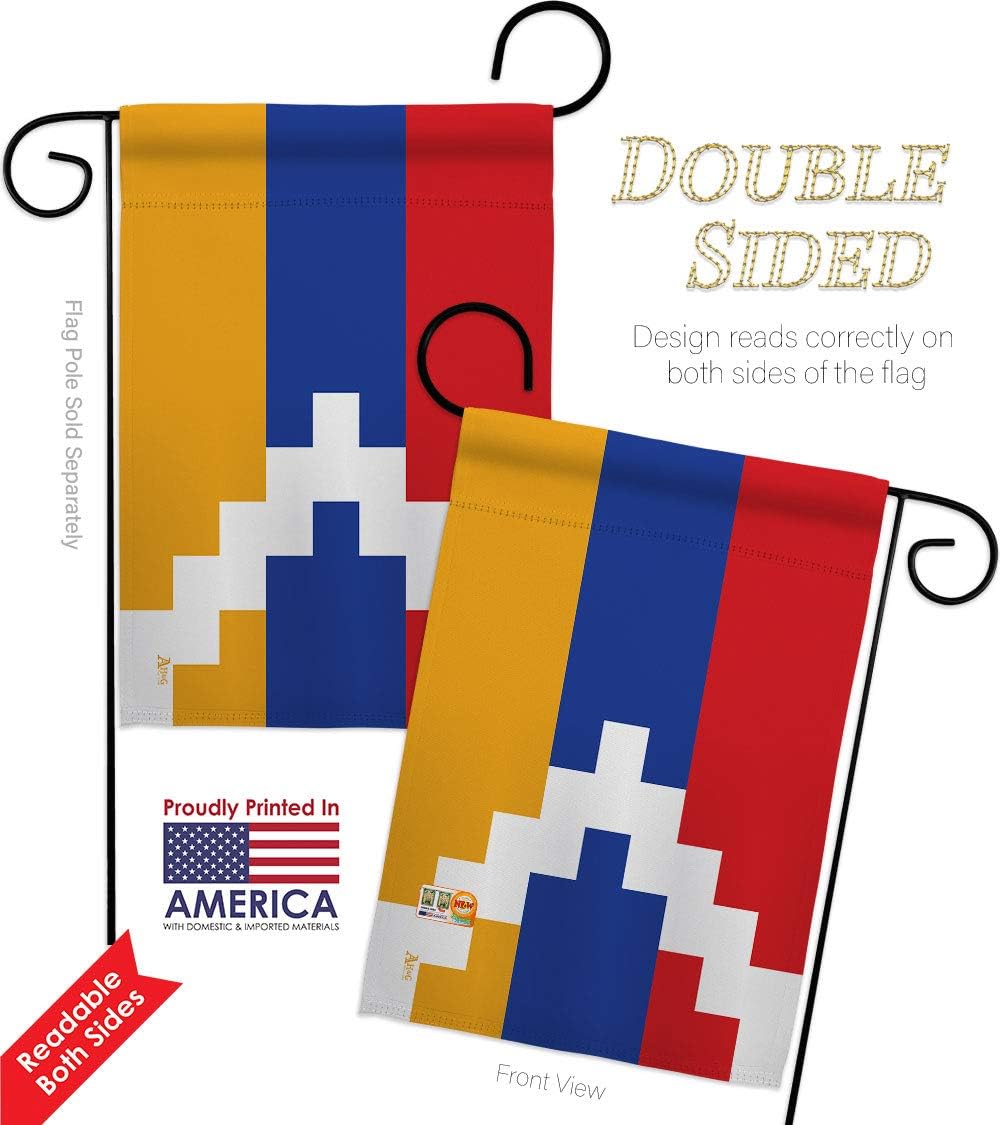 Armenian Flag Republic of Artsakh Garden Flags 2pcs Pack Regional Nation International World Country Particular Area Wall Art Outdoor Banner Small Yard Gift Armenia Home Decor, Made in USA