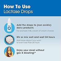 Vista 7 de Intoleran Gotas de enzima digestiva de lactasa - 0.47 onzas líquidas (0.5 fl oz) Enzima lactasa líquida para intolerancia a la lactosa Hace que