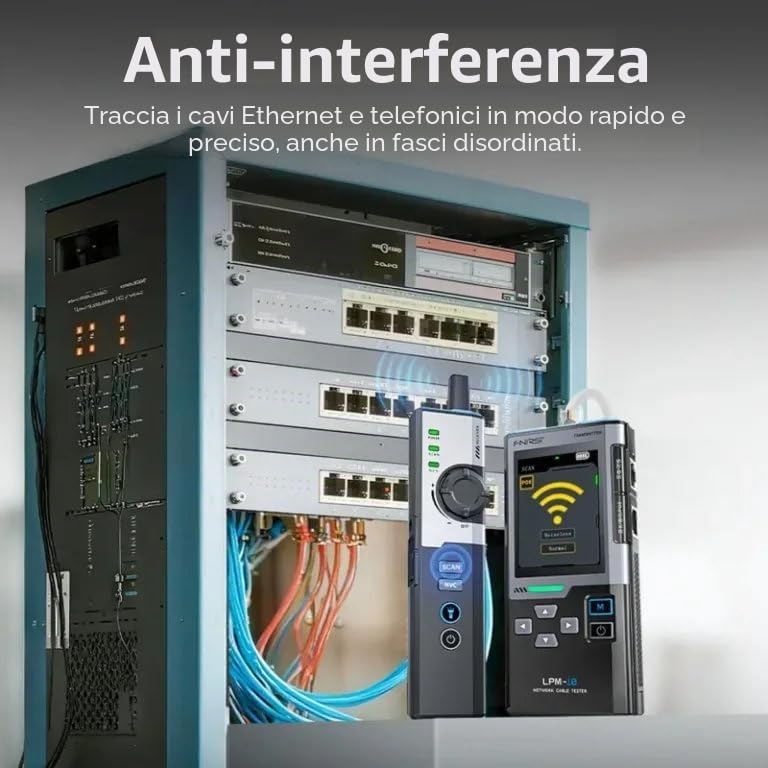 FNIRSI LPM10 - Tester Cavi di Rete Multifunzionale con PoE, NCV e Tracciamento – Misurazione Lunghezza, Wiremap RJ45/RJ11, Display TFT 2,4” – Istruzioni in Italiano