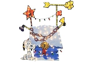 48 Inch 2D Prelit Yard Art Snoopy Decorated Dog House Peanuts Christmas Decoration (Movie Version)