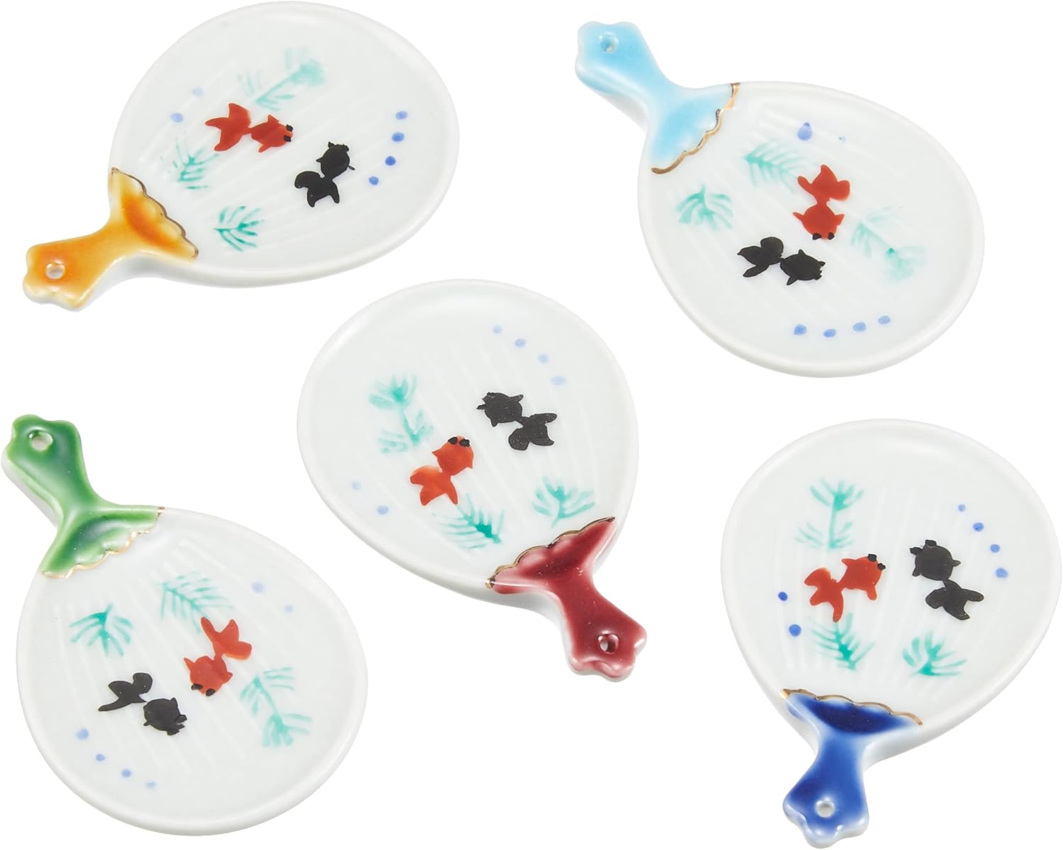 Kyoto Ware HHN479 Kiyomizu Ware Chopstick Holder, Natsuka Flowers, Set of 5